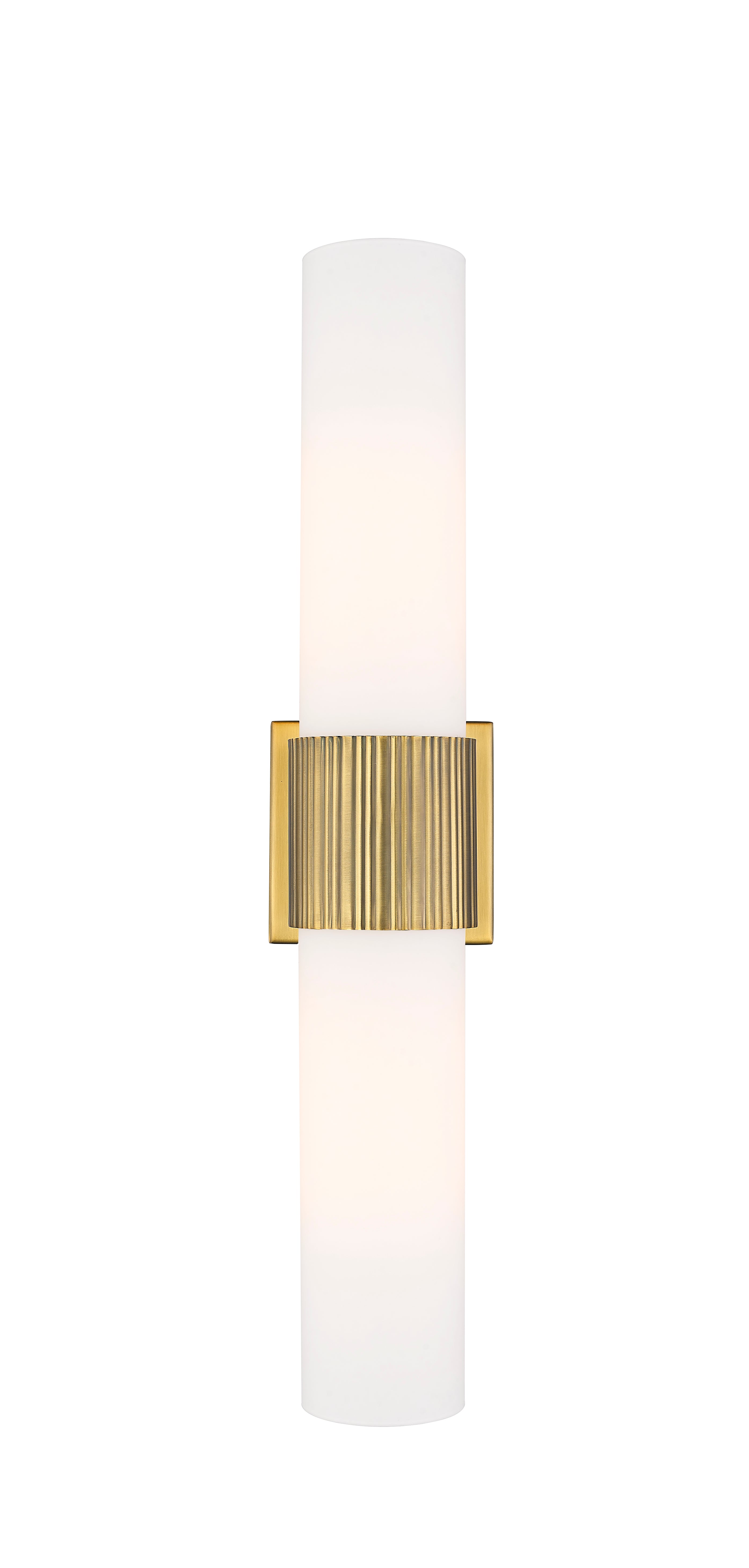 Downtown Urban Bath Vanity Light Ribbed Brass