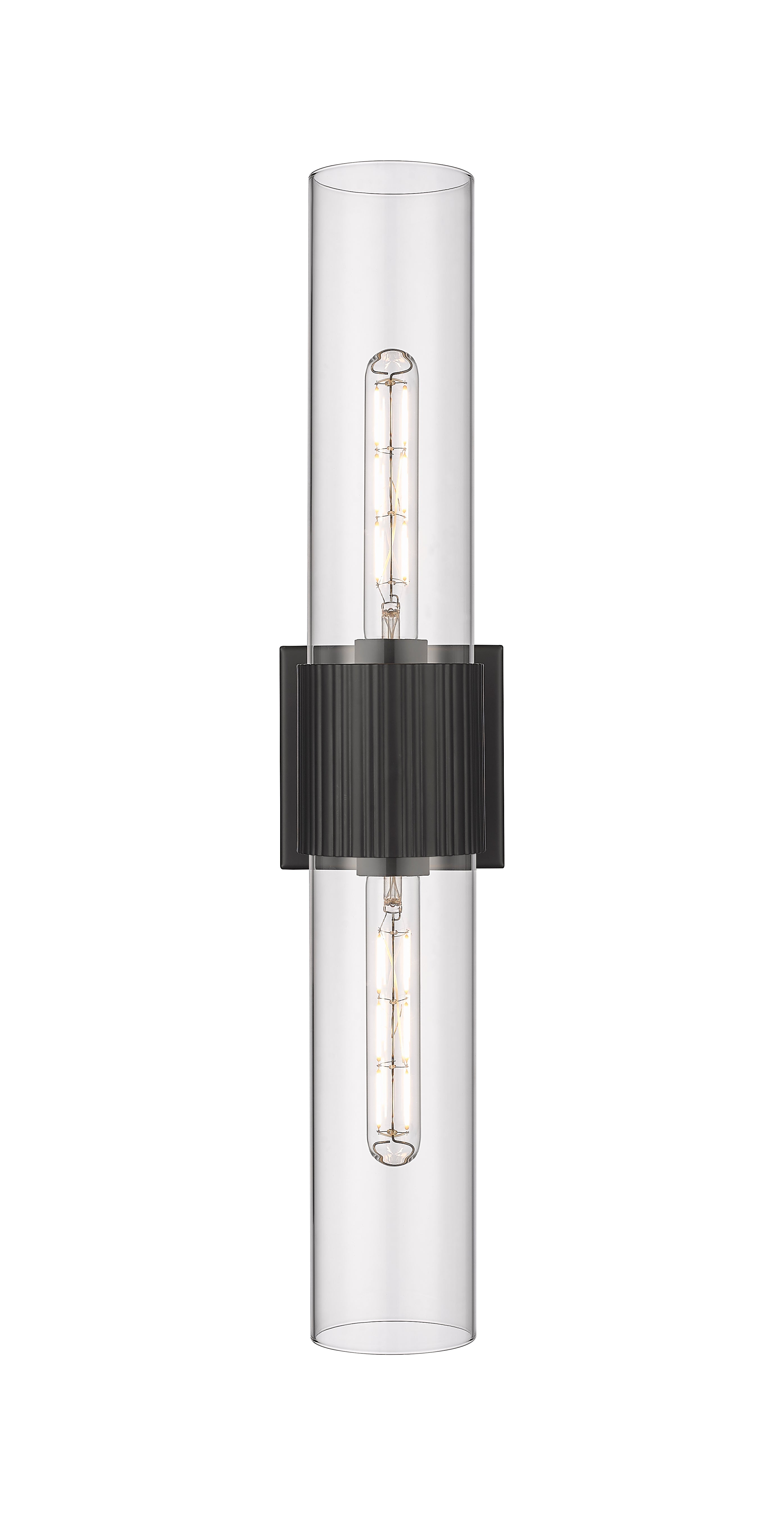 Downtown Urban Bath Vanity Light Ribbed Brass