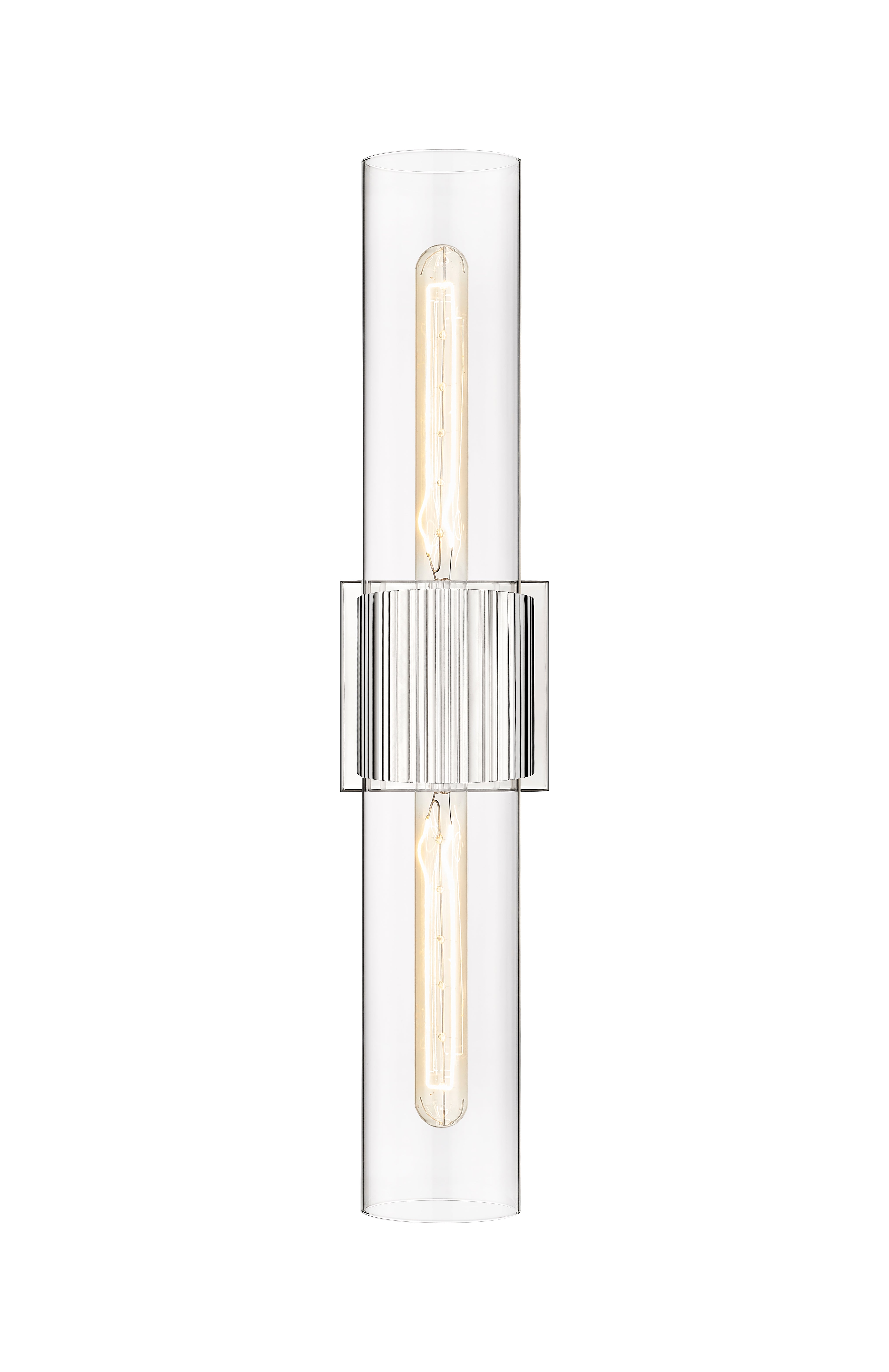 Downtown Urban Bath Vanity Light Ribbed Brass