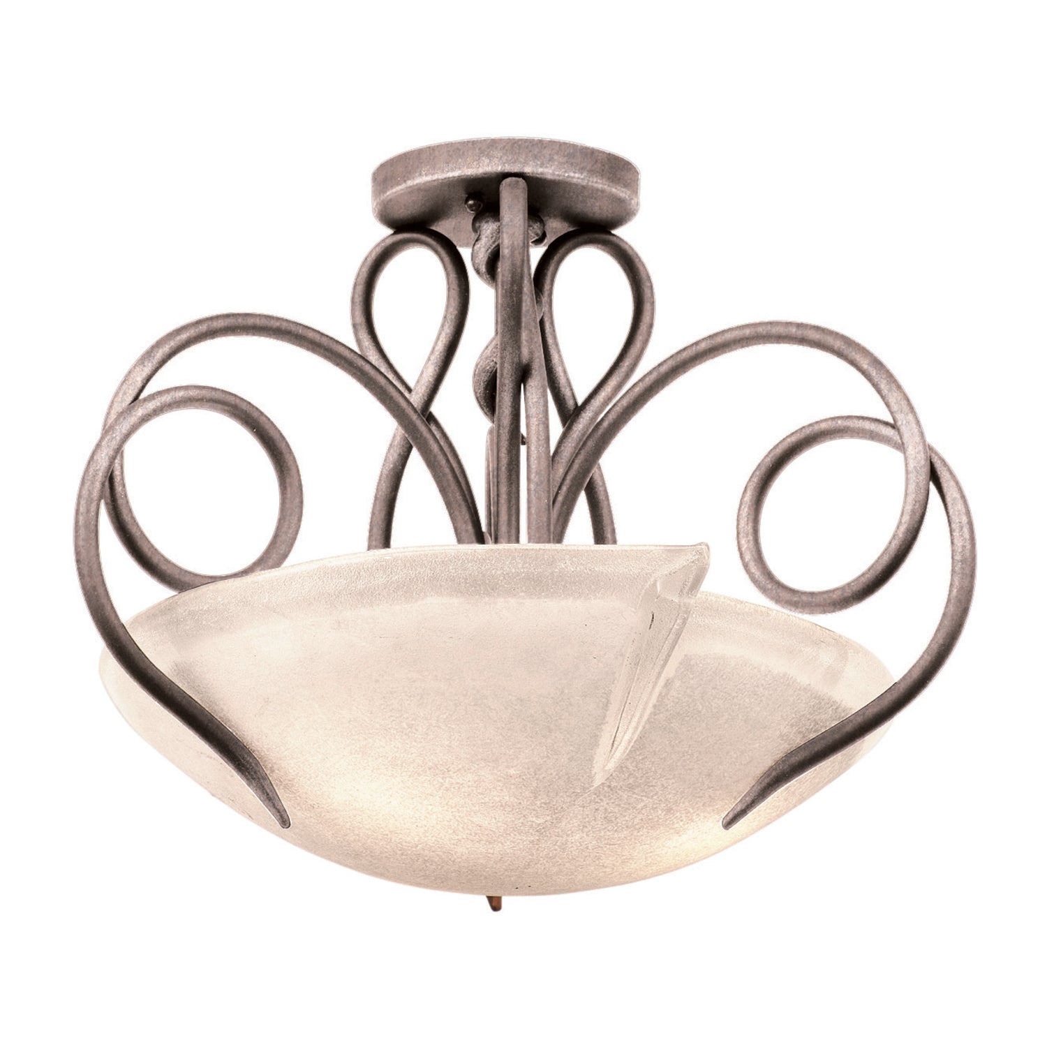 15'' Tribecca 3 Light Pearl Silver Semi-Flush Mount