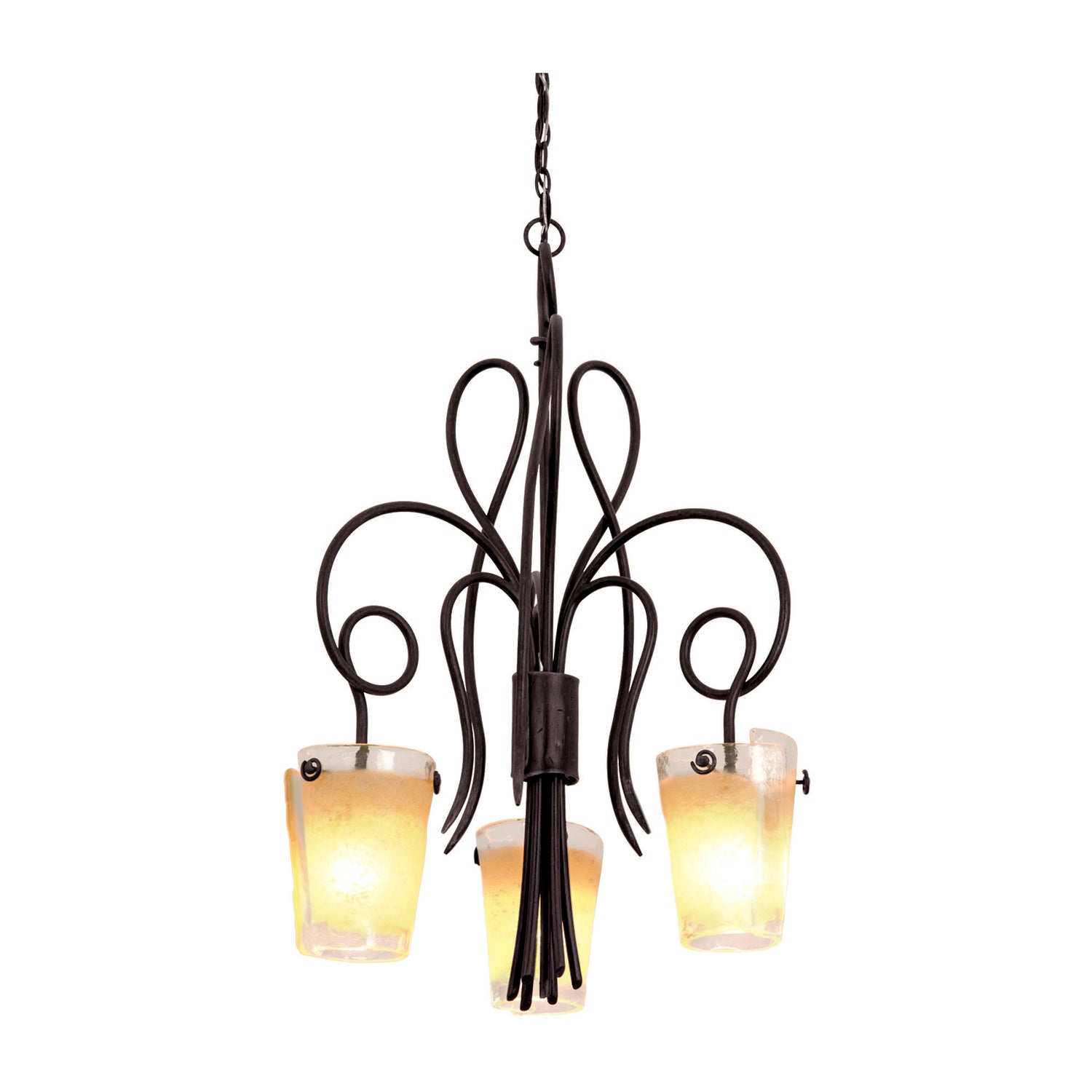 37'' Tribecca 3 Light Tortoise Shell Chandelier