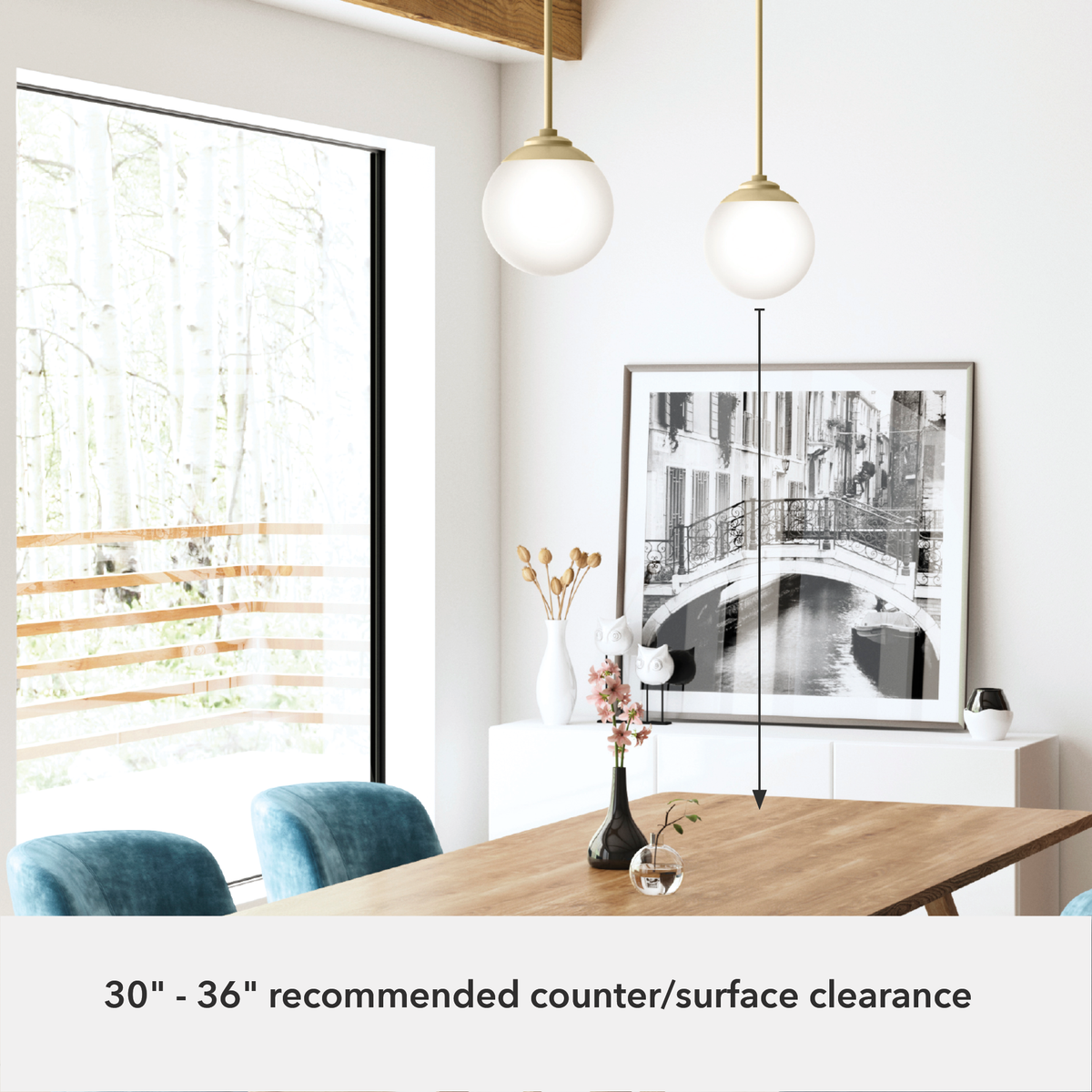 Hepburn 8-inch 1-light Modern Brass Globe Pendant with Cased White Glass