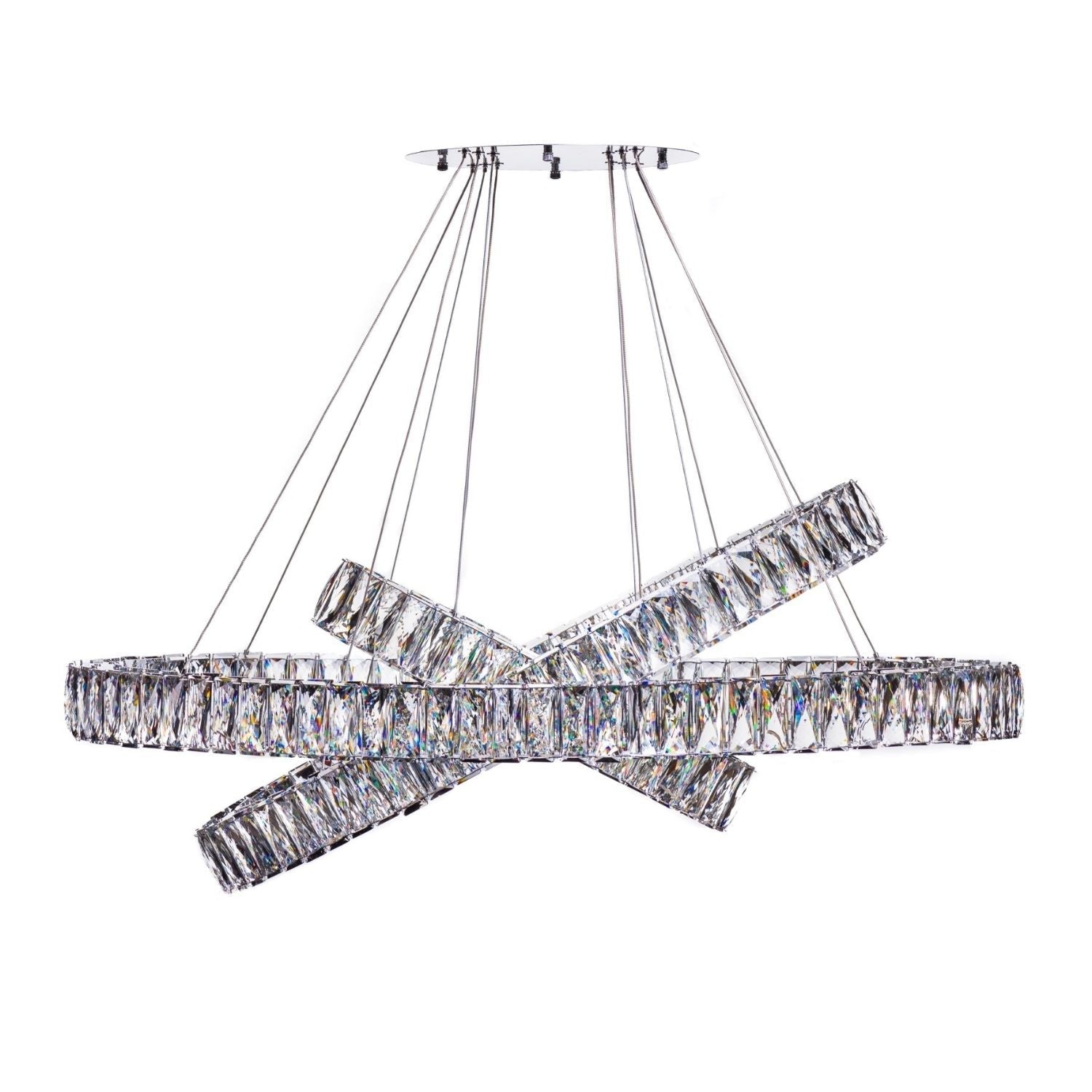 Crystal Elegance LED Chandelier | 3 Ovals