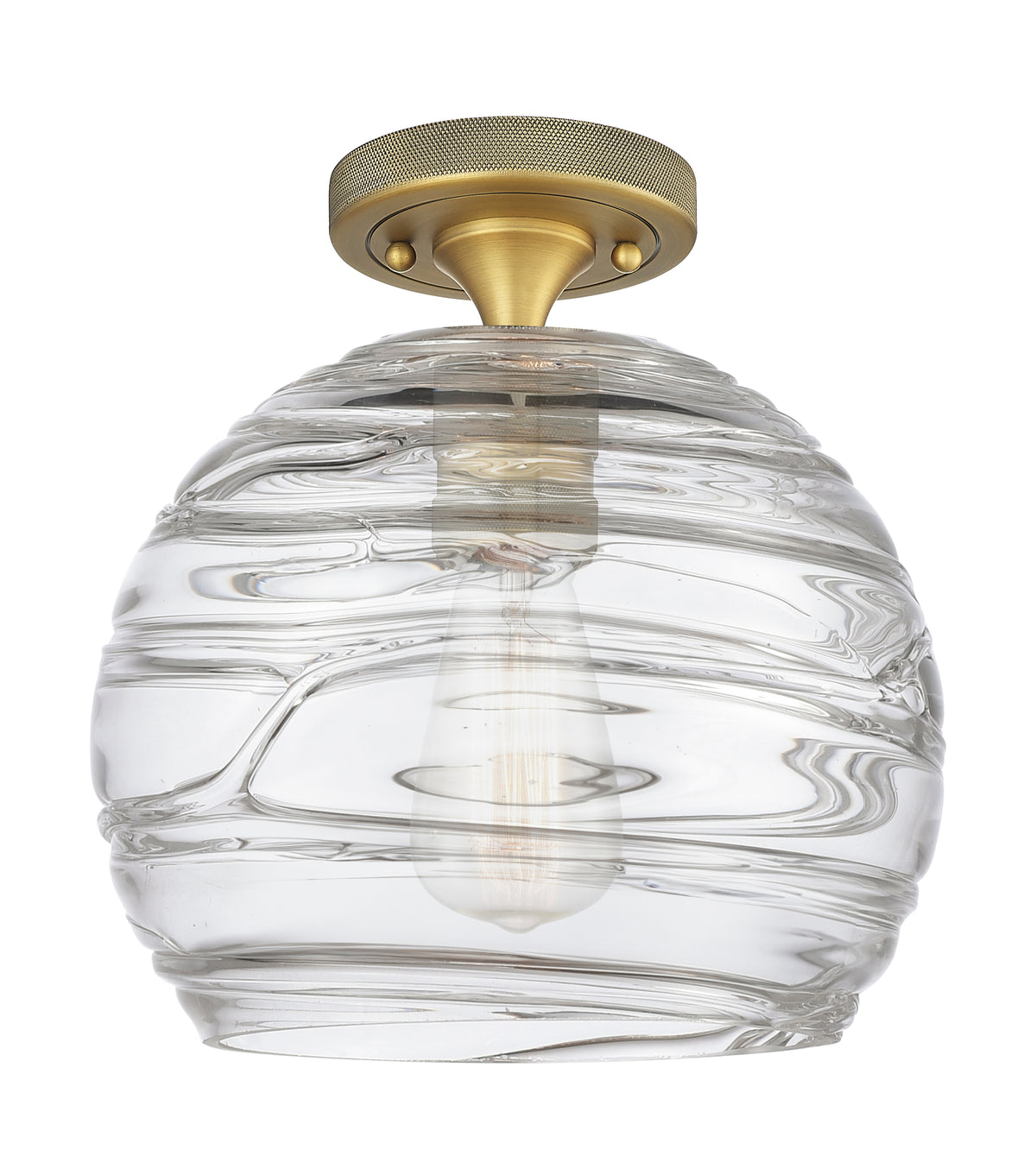 Crown Point 8-Inch 1-Light Semi-Flush Mount Globe Shade