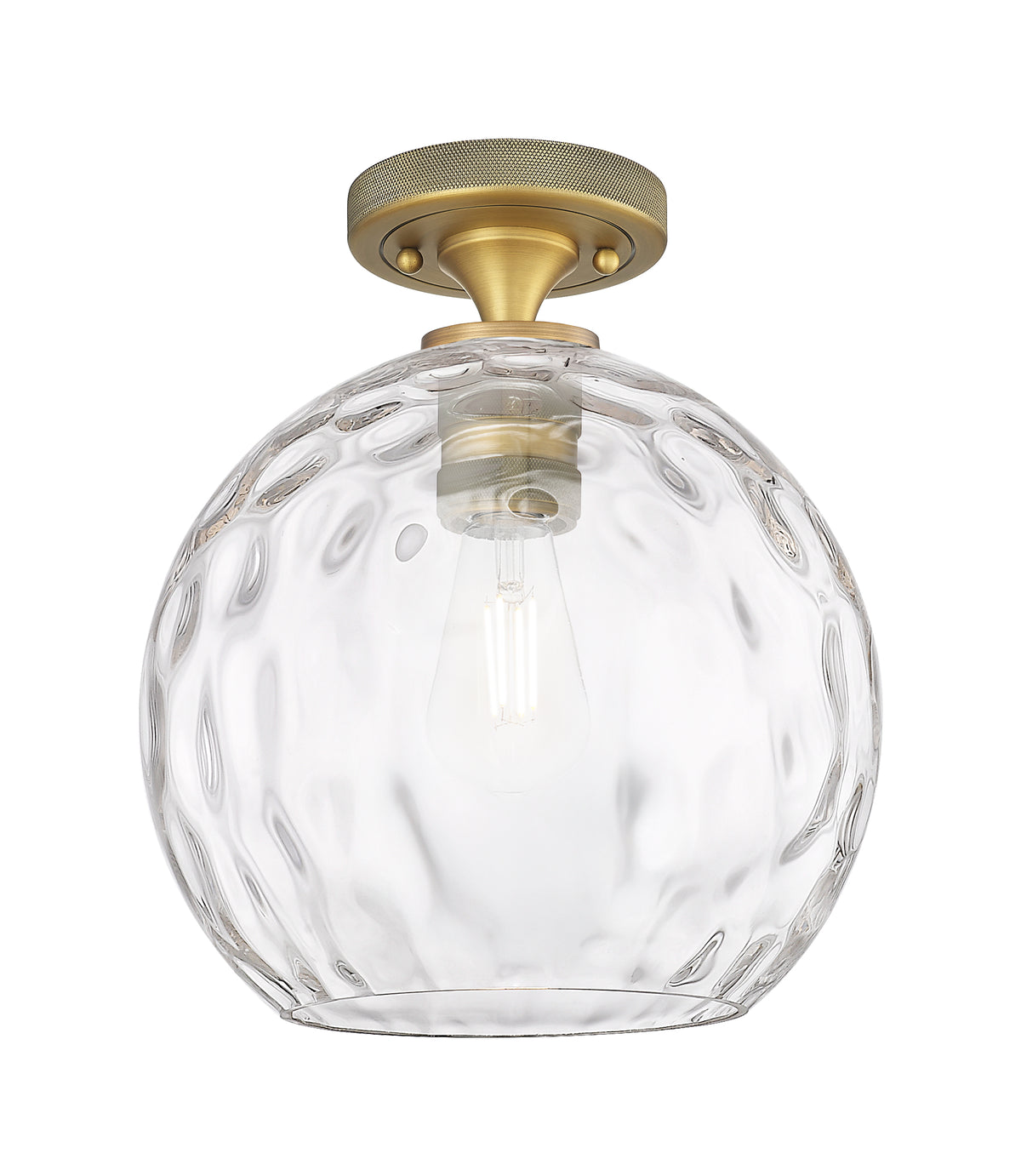Athens Water Glass 10-Inch 1-Light Semi-Flush Mount 11.25-Inch High