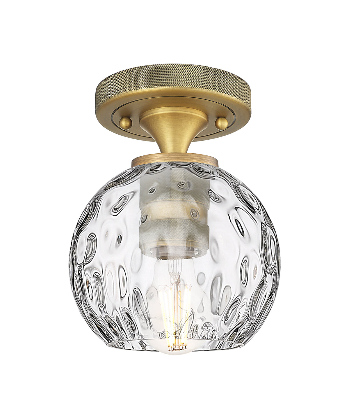 Athens Water Glass 6-Inch 1-Light Semi-Flush Mount 7.5-Inch High