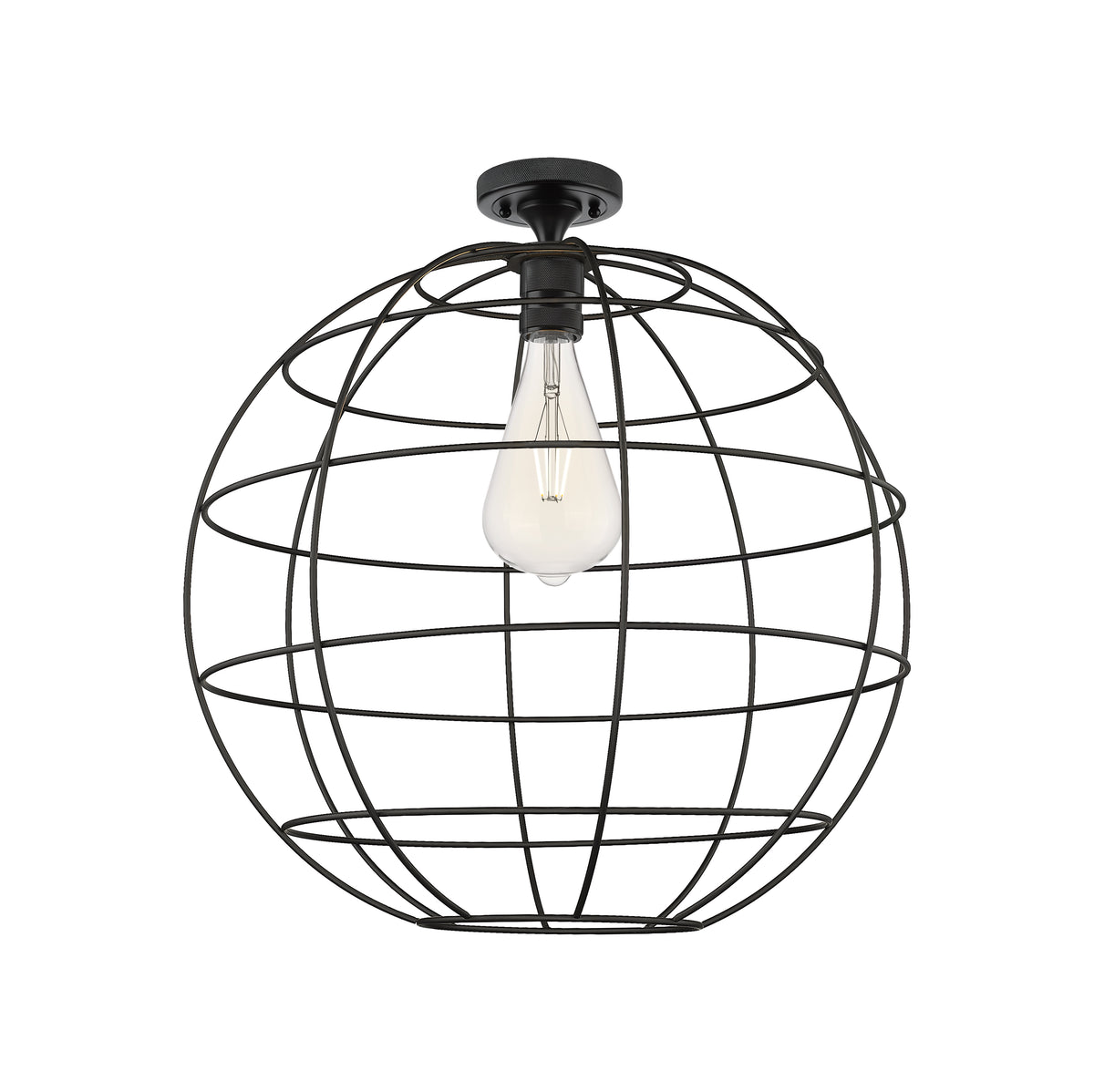 Lake Placid 22-Inch 1-Light Semi-Flush Mount