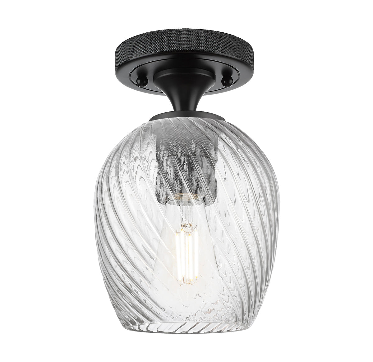 Salina 6-Inch 1-Light Semi-Flush Mount 8.875-Inch High
