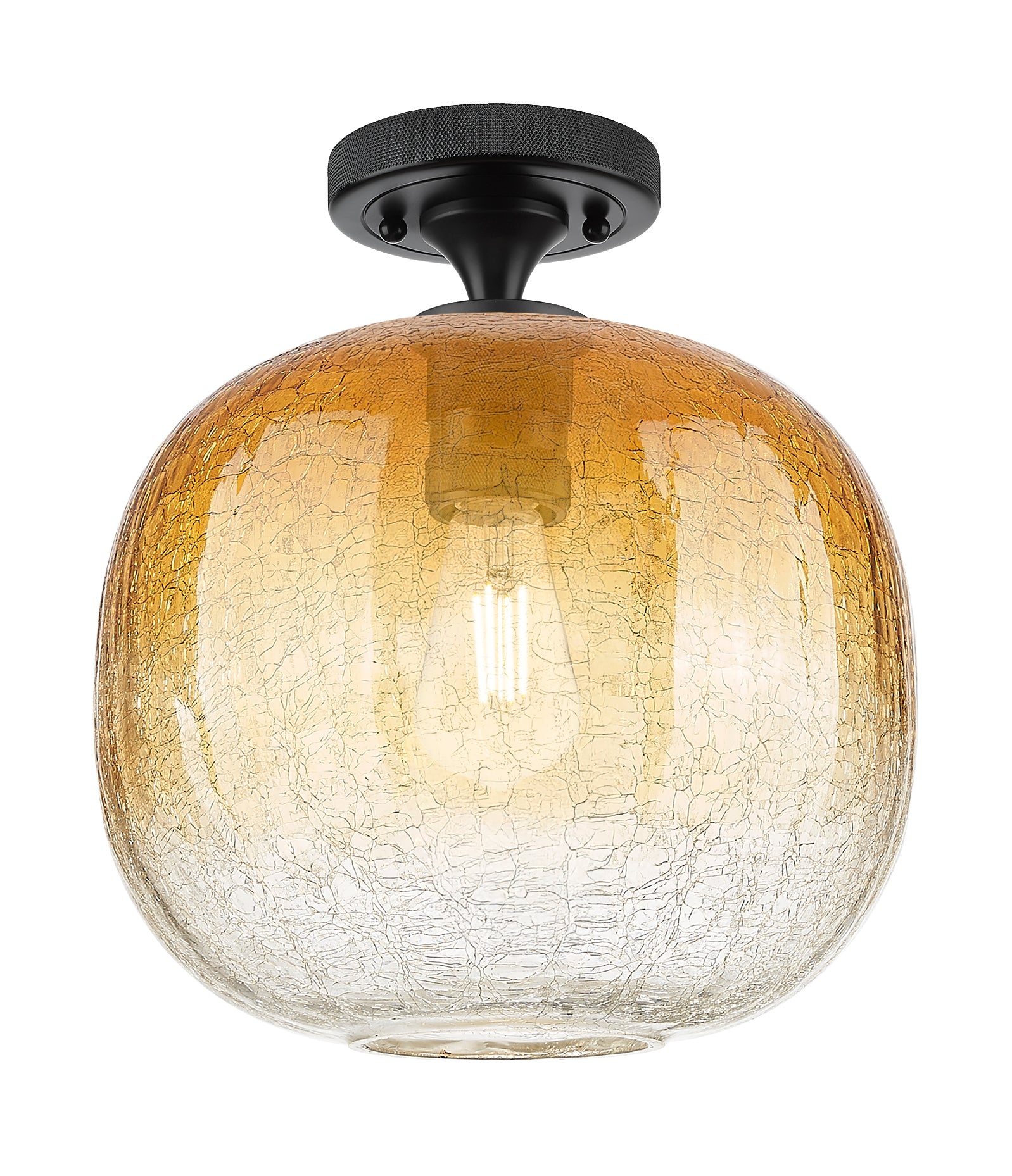 Downtown Flush Mount Satin Nickel Glass