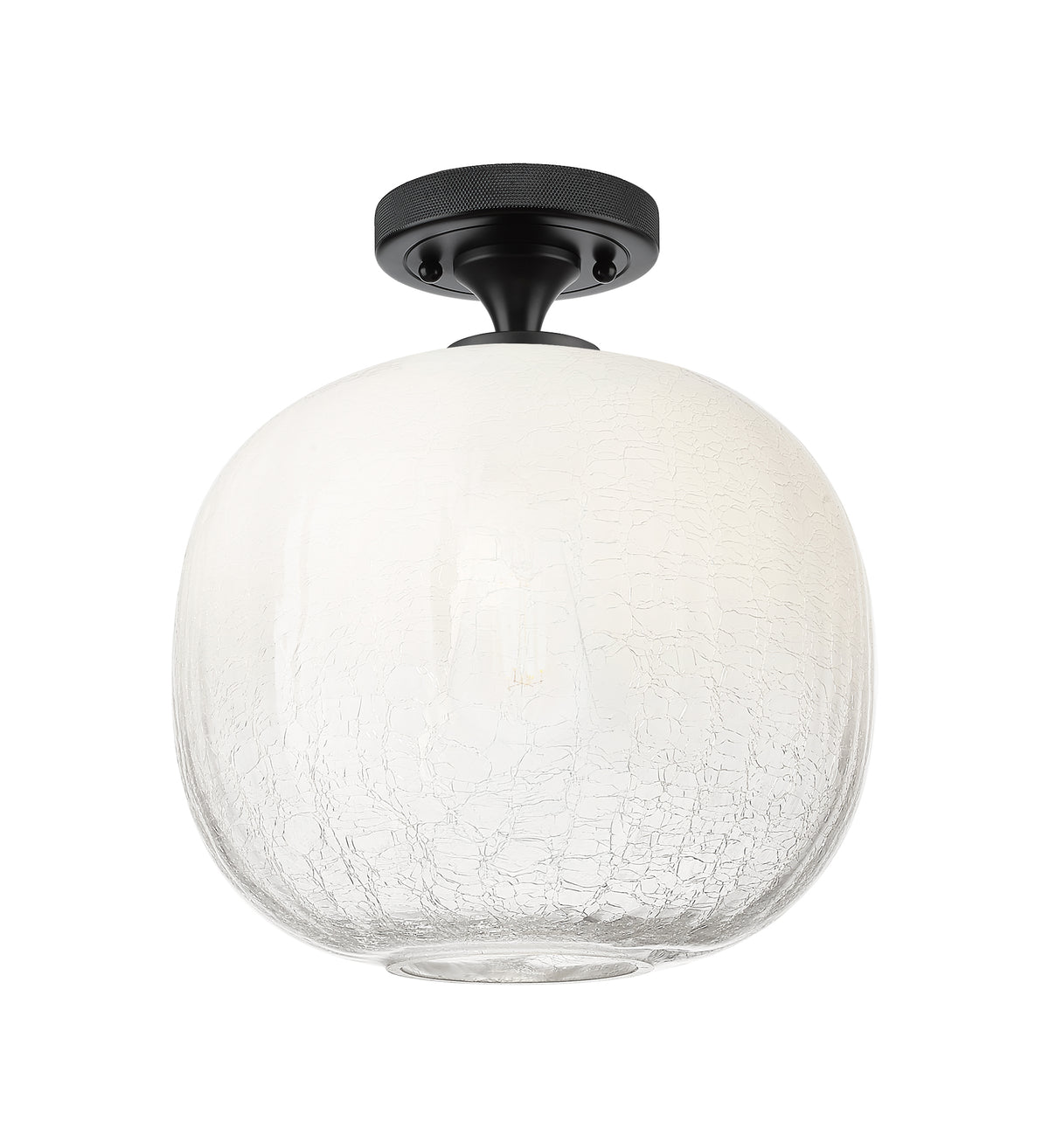 Downtown Flush Mount Satin Nickel Glass
