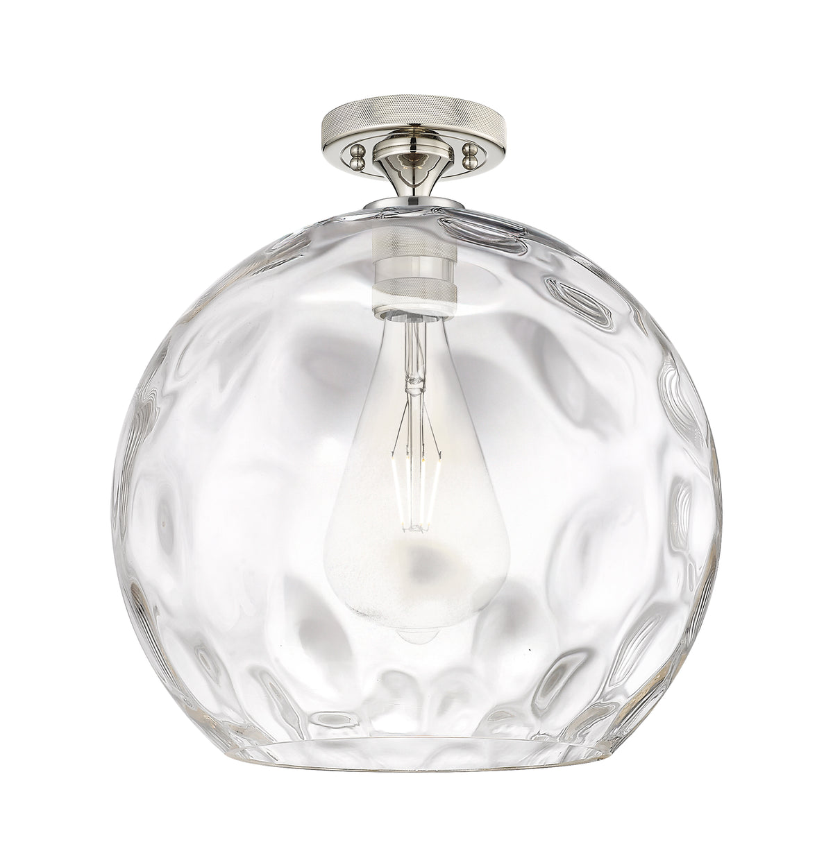 Athens Water Glass 13-Inch 1-Light Semi-Flush Mount 14.625-Inch High