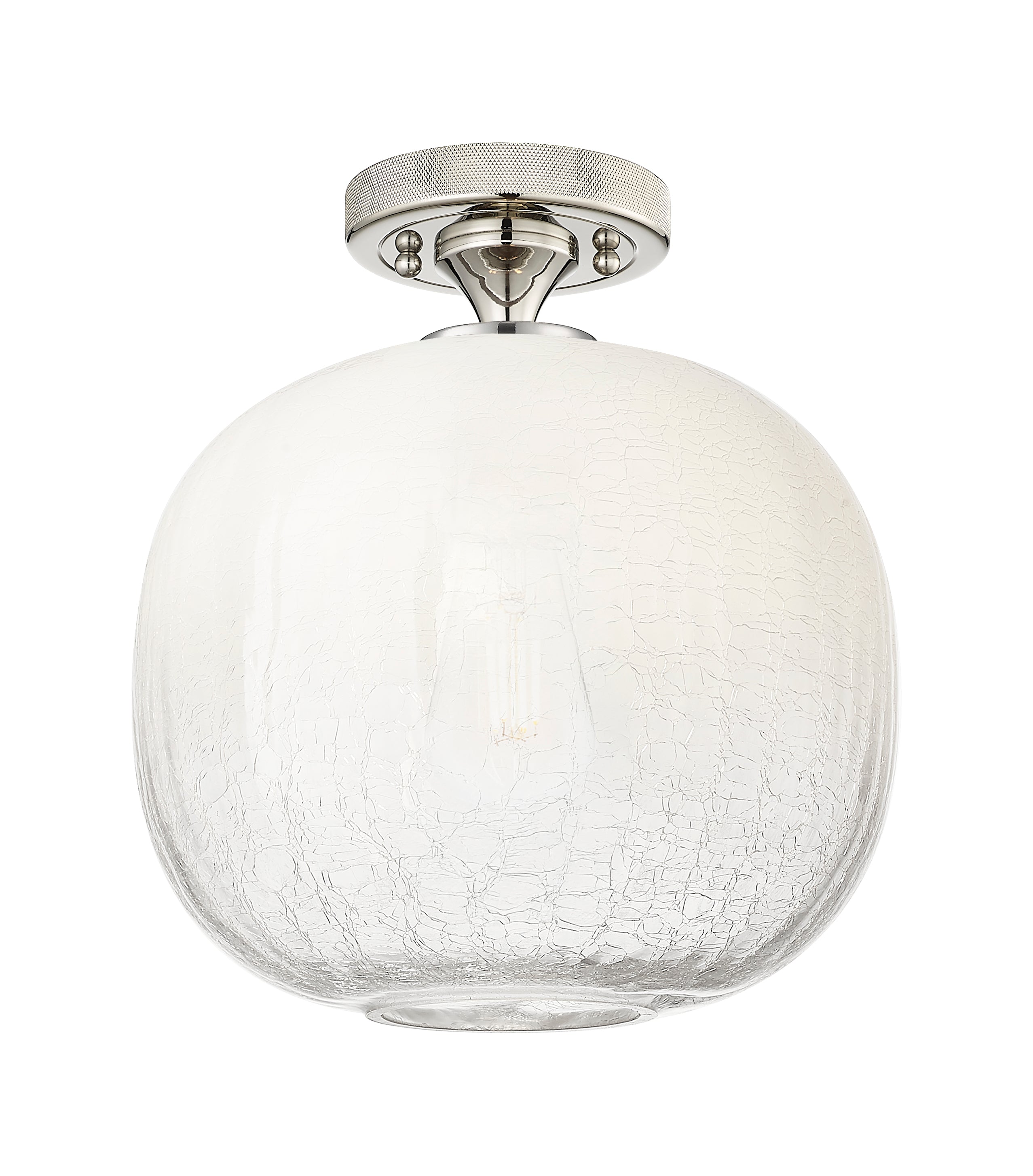 Downtown Flush Mount Satin Nickel Glass