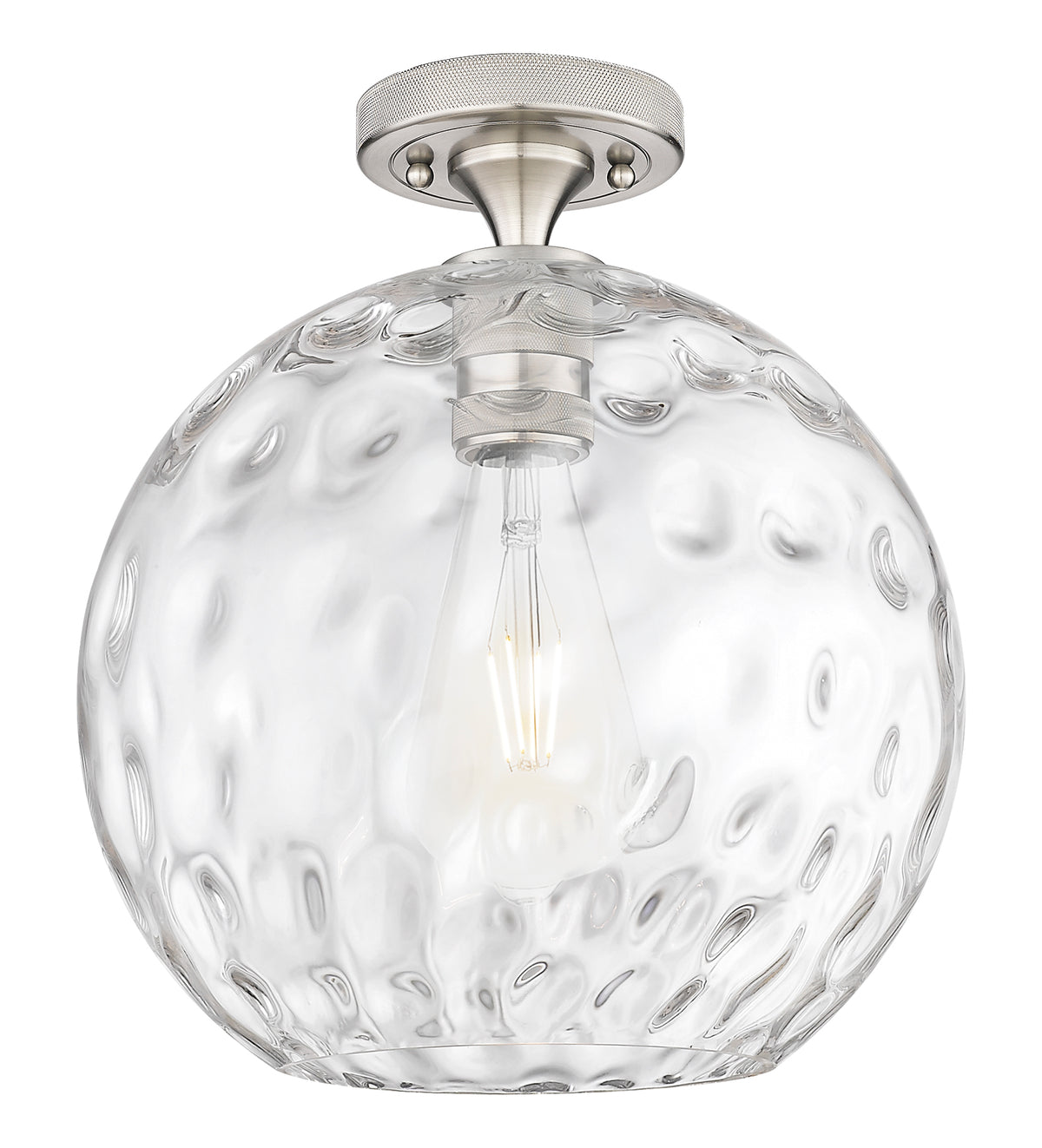 Athens Water Glass 12-Inch 1-Light Semi-Flush Mount 13-Inch High