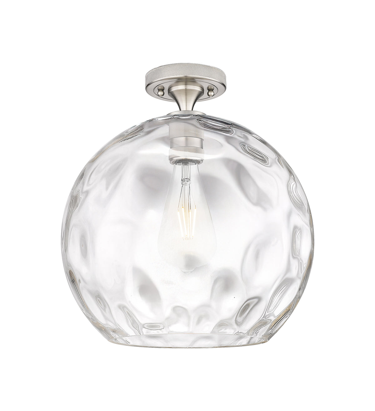 Athens Water Glass 13-Inch 1-Light Semi-Flush Mount 14.625-Inch High