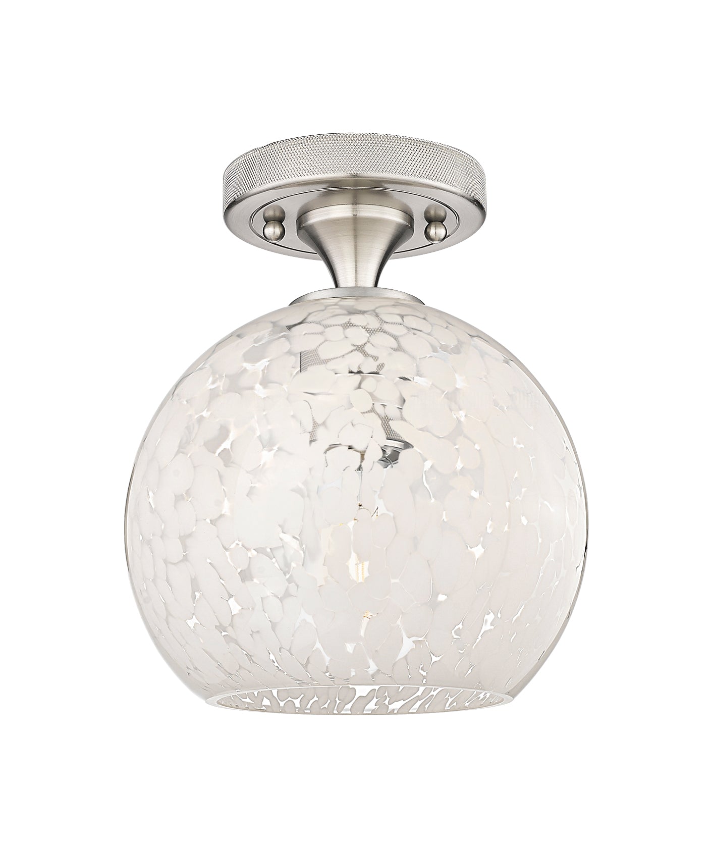 Downtown Flush Mount Satin Nickel Glass