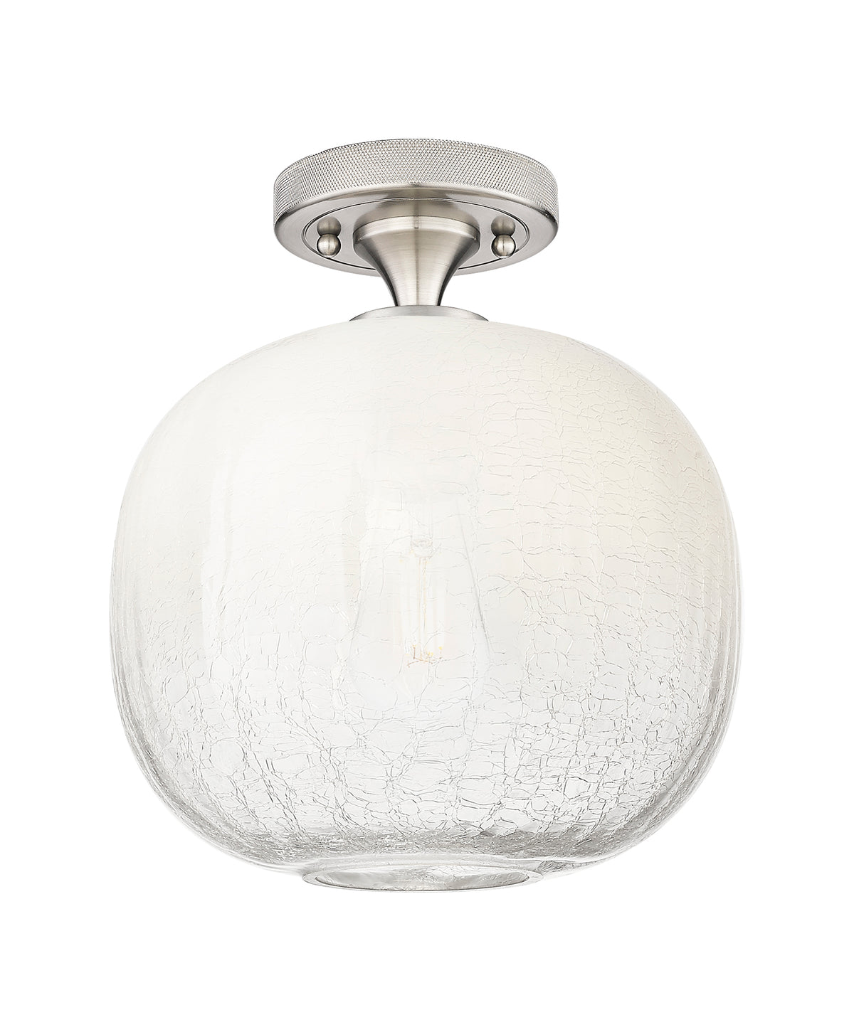 Downtown Flush Mount Satin Nickel Glass