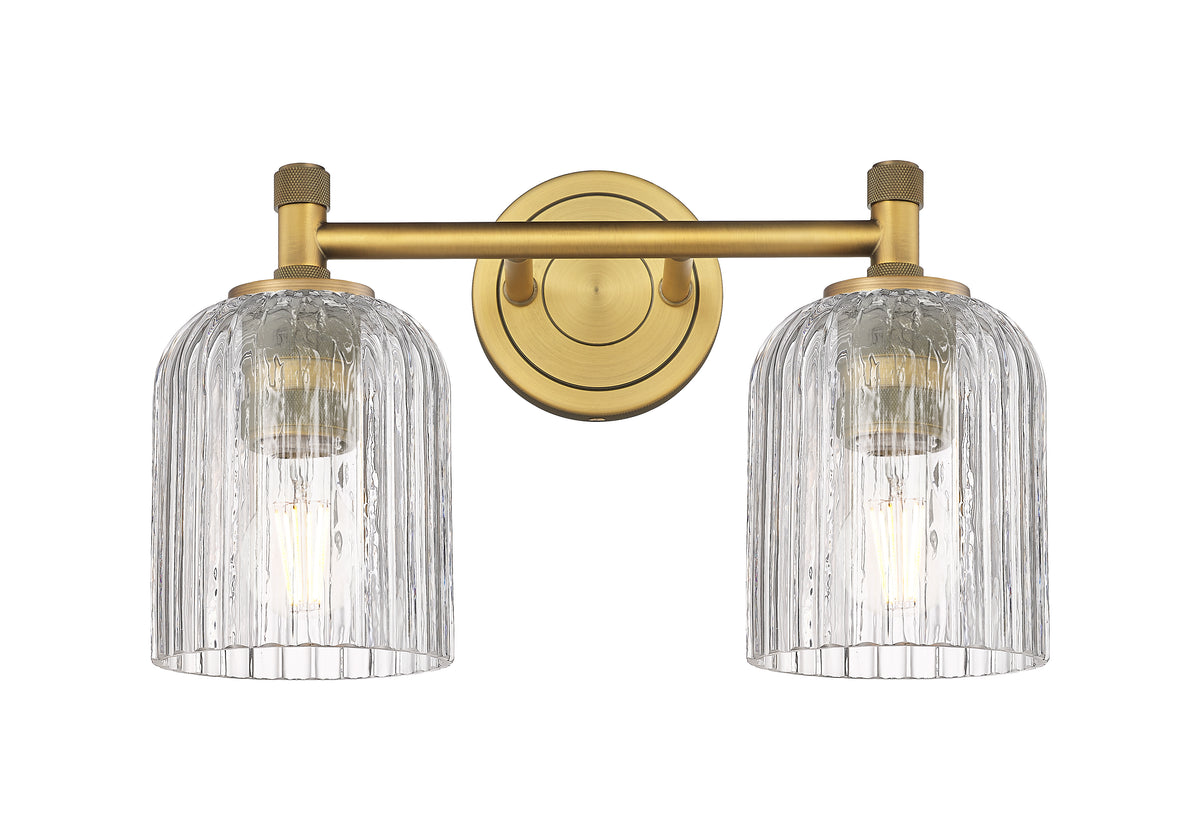 Crown Point 14-Inch 2-Light Bath Vanity Light Bell Shade 9.5-Inch High