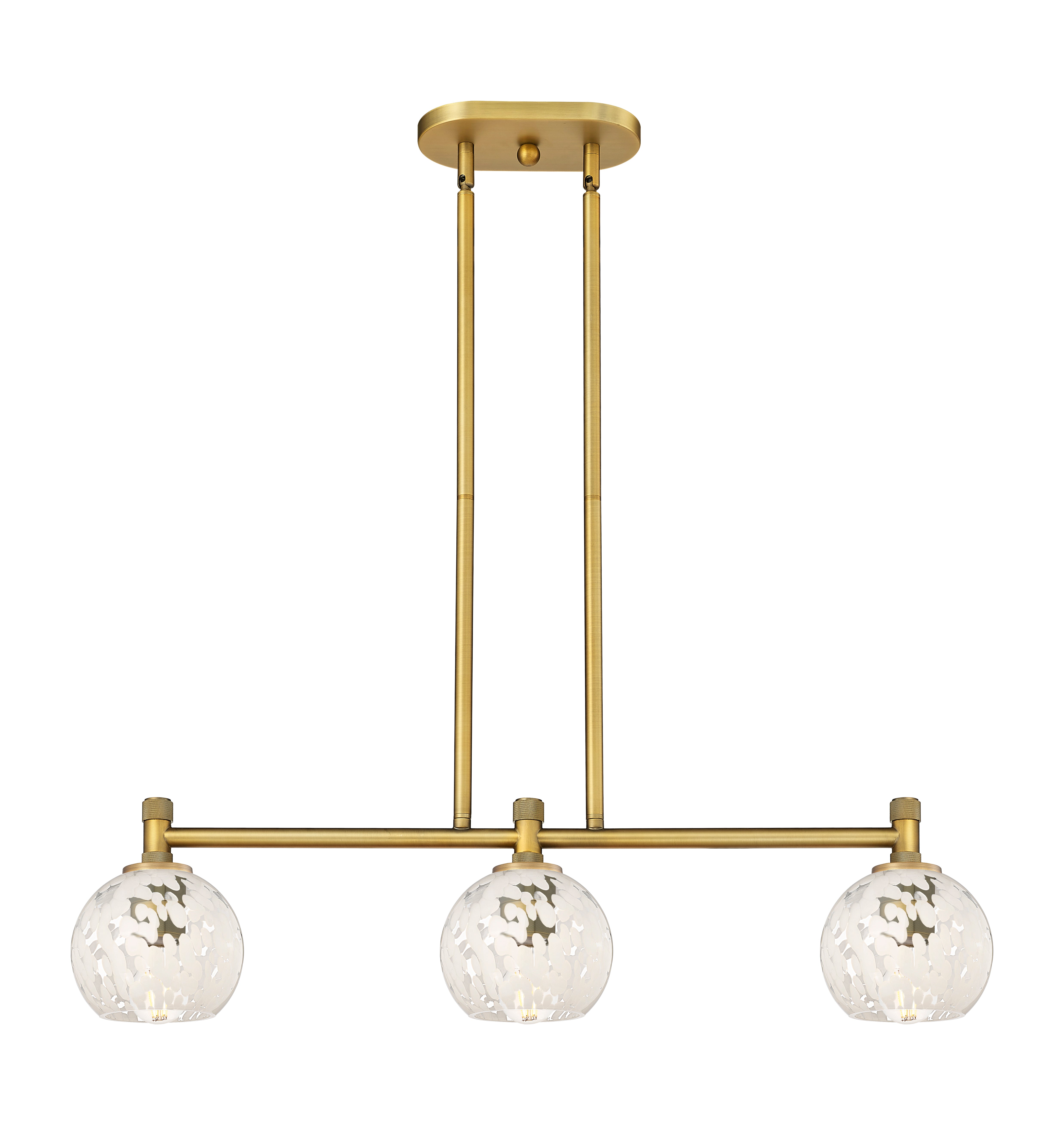 Downtown Urban Island Light Cast Brass Glass