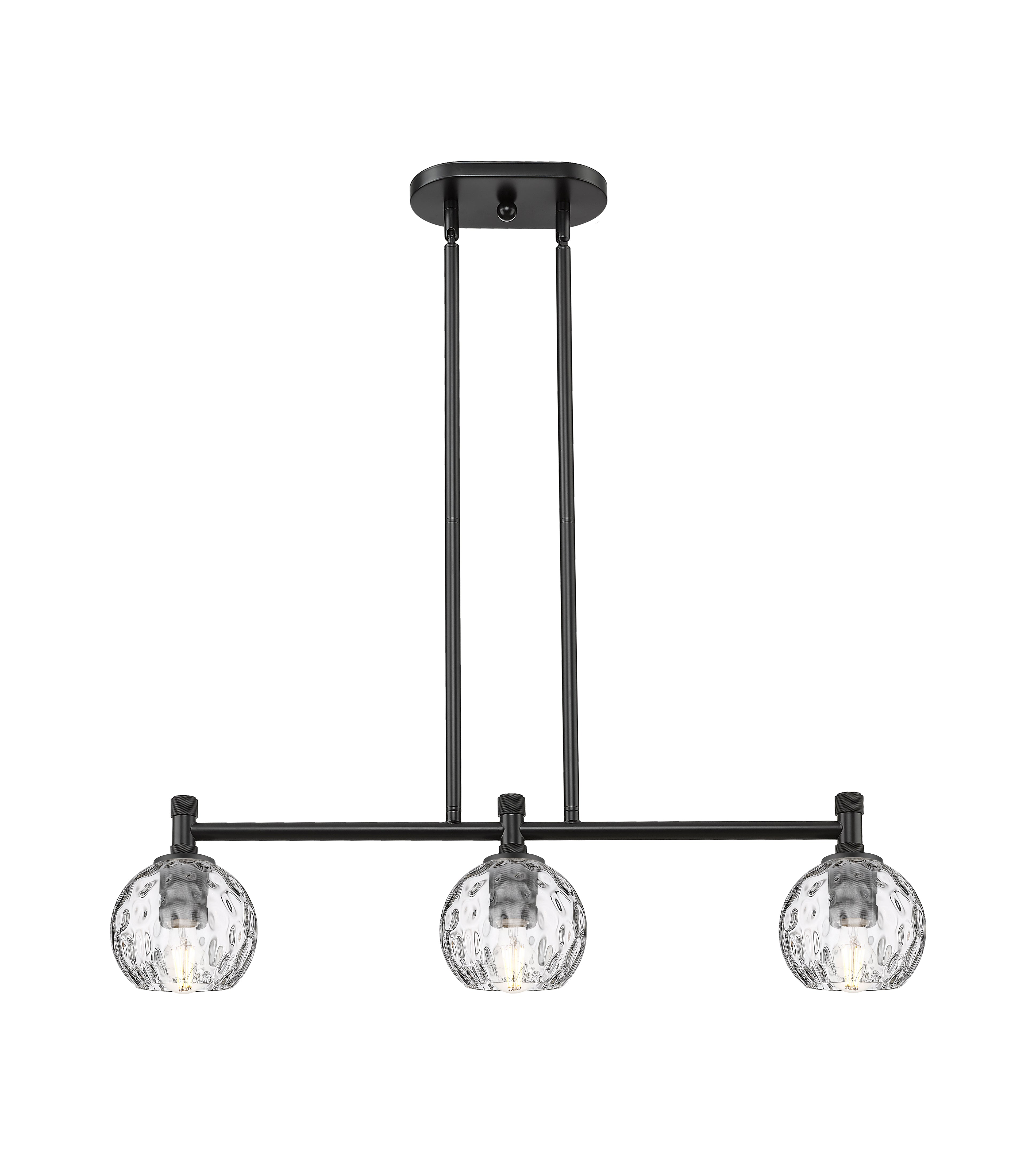 Downtown Urban Island Light Cast Brass Glass
