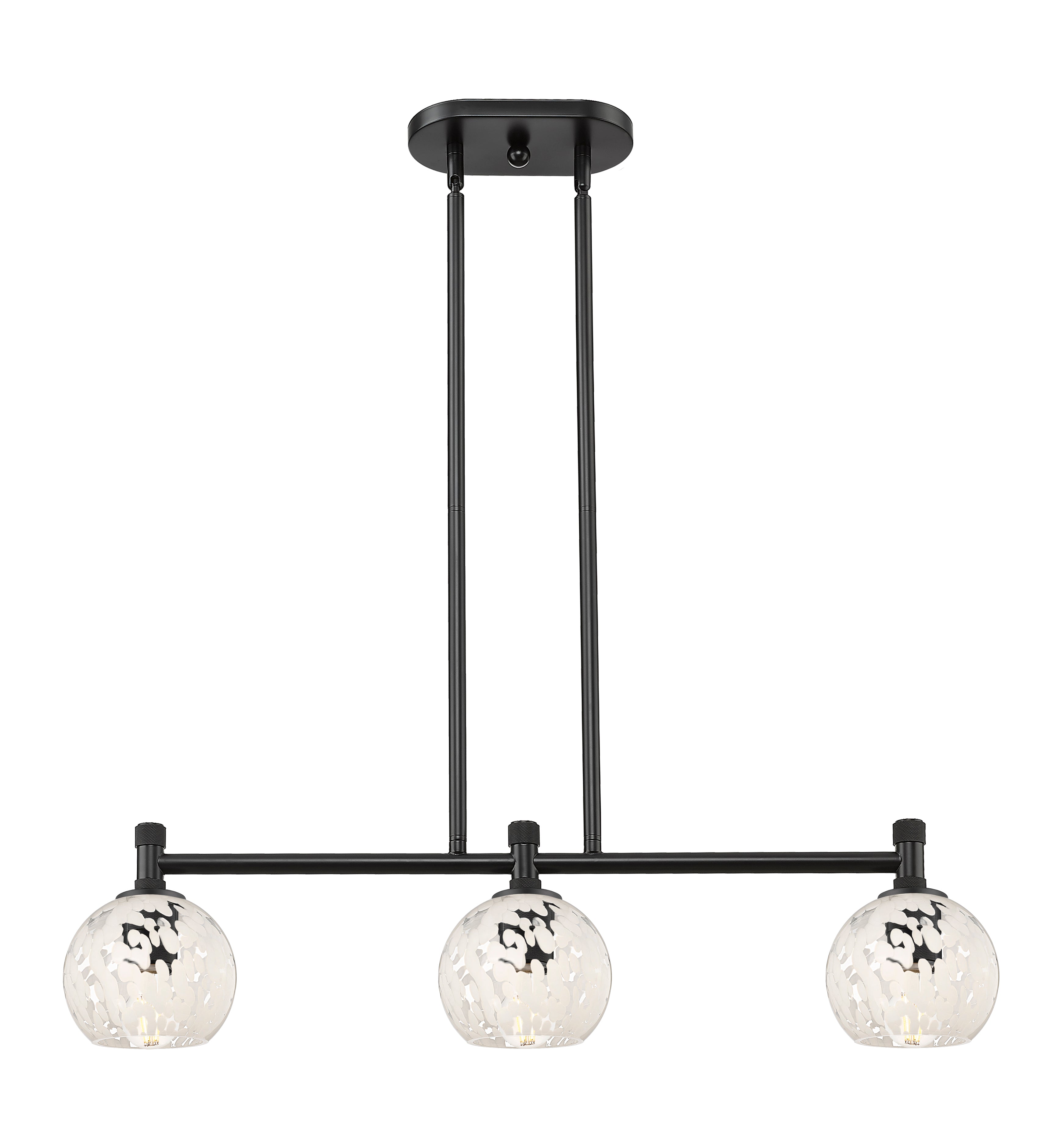 Downtown Urban Island Light Cast Brass Glass