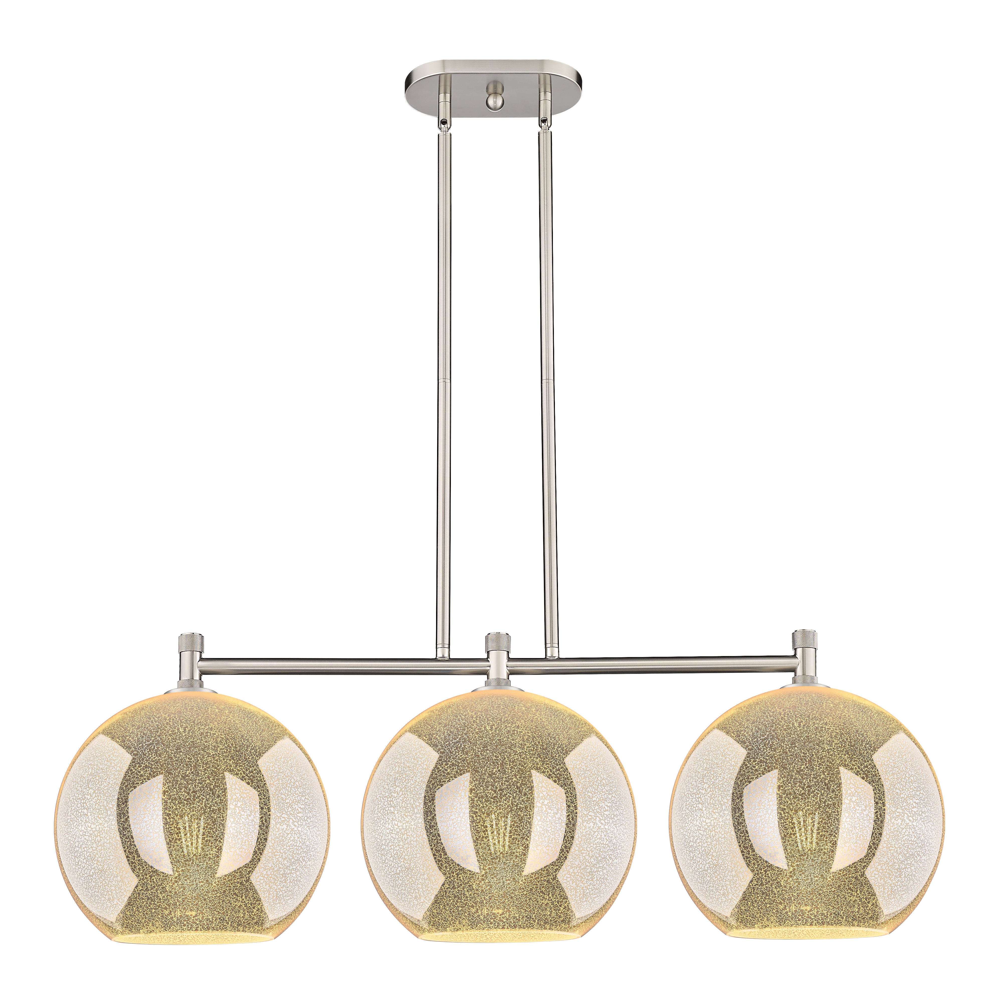 Downtown Urban Island Light Cast Brass Glass