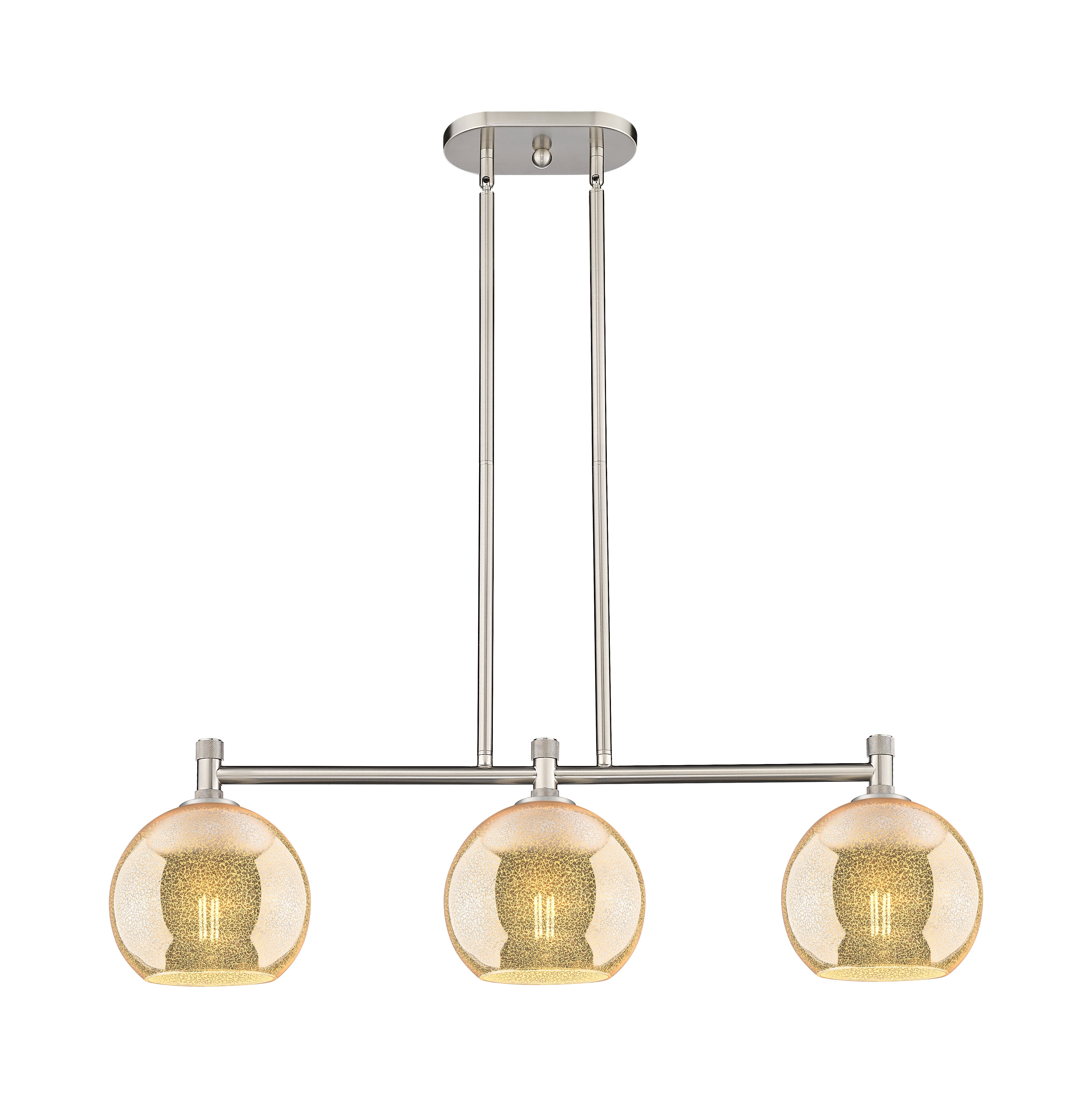 Downtown Urban Island Light Cast Brass Glass