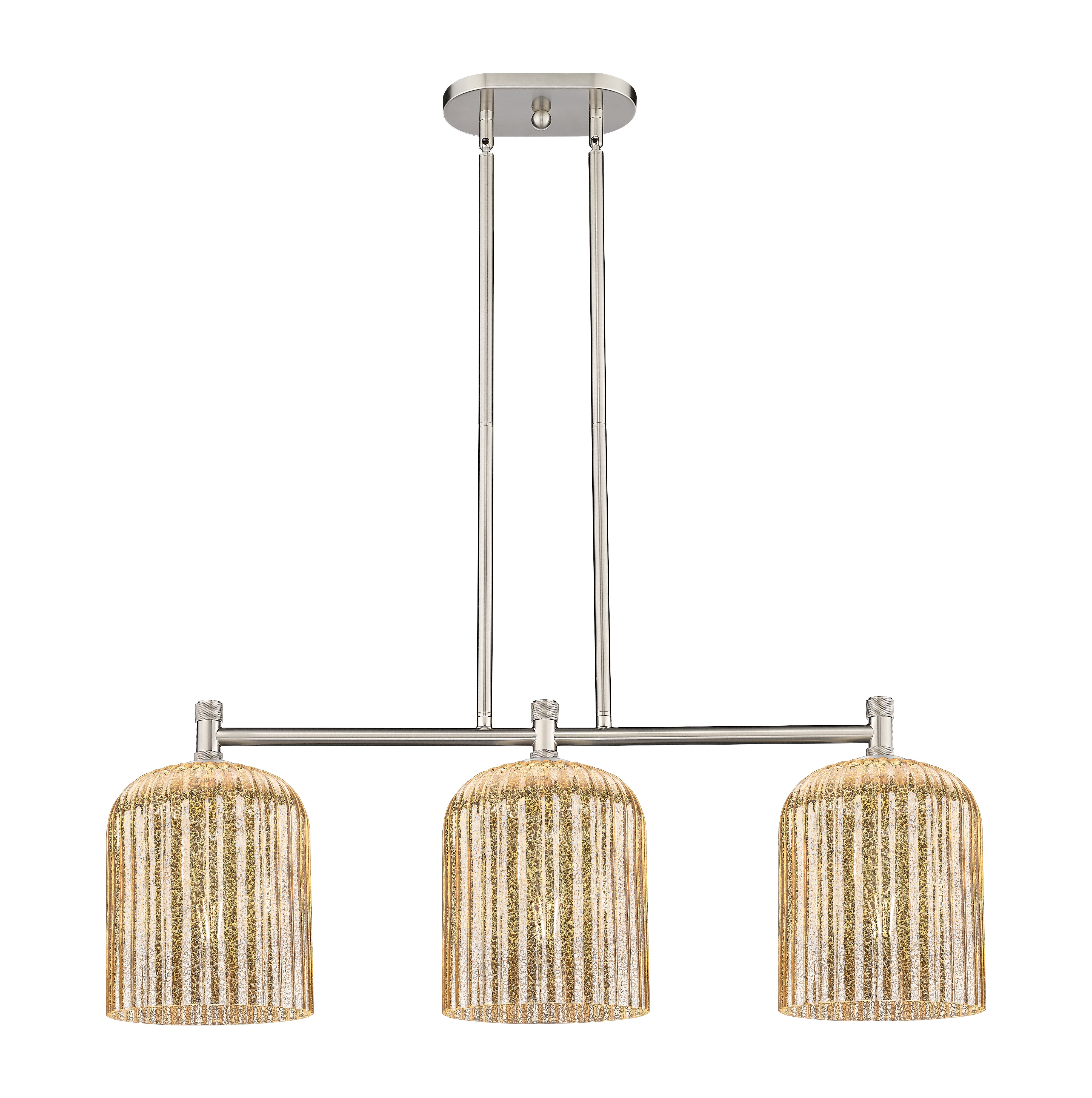 Downtown Urban Island Light Brass Steel Glass