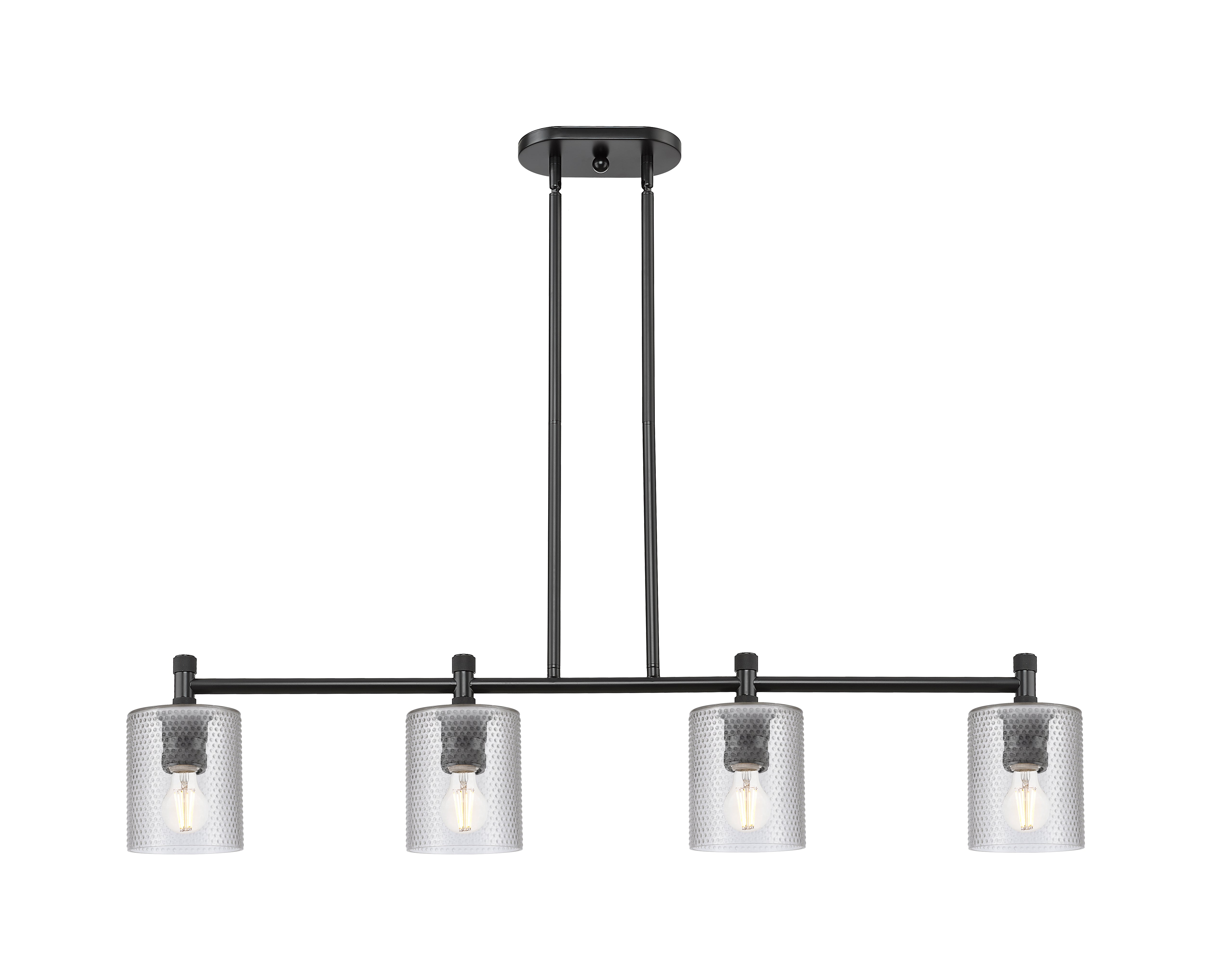 Downtown Urban Island Light Cast Brass Glass