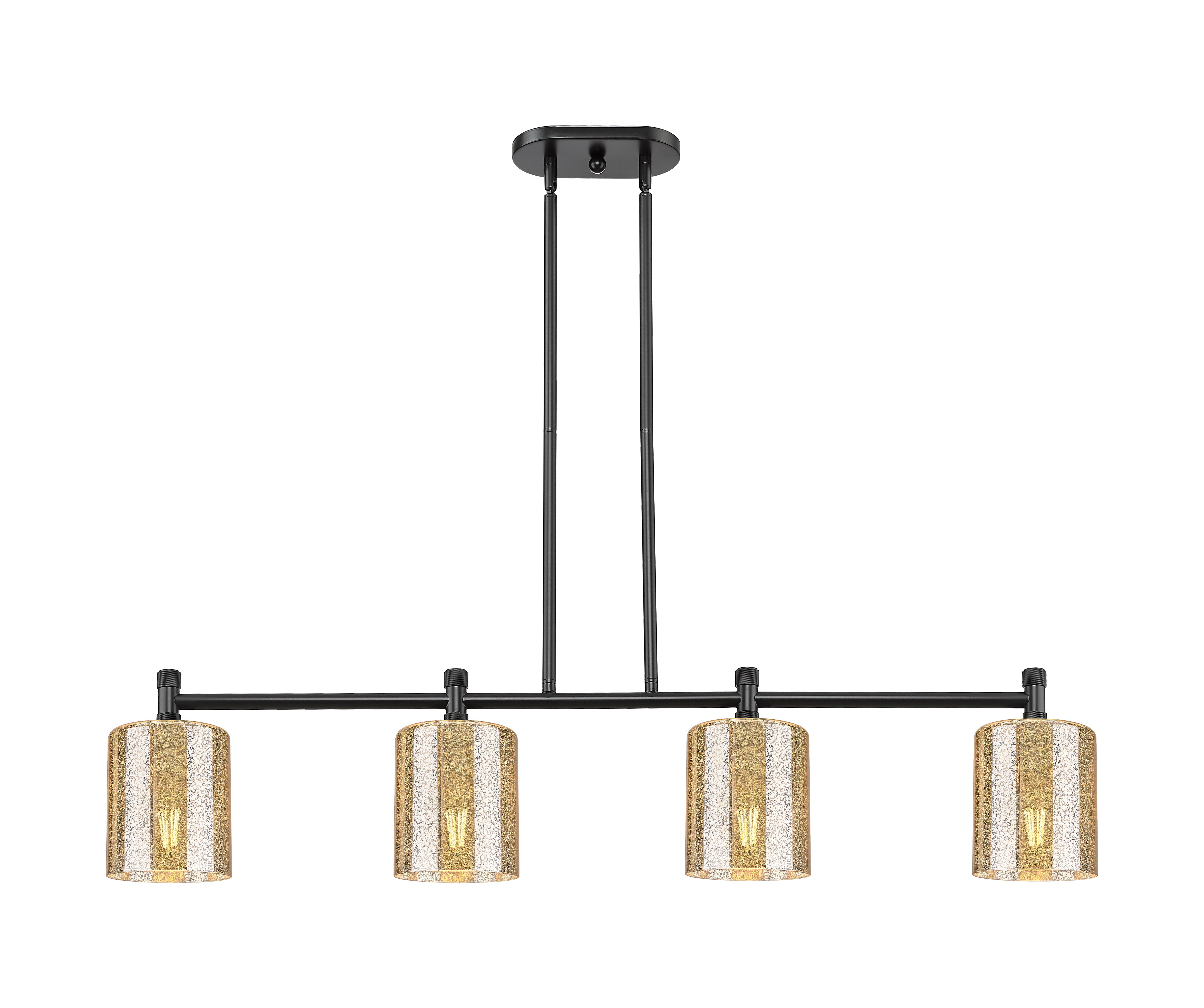 Downtown Urban Island Light Cast Brass Glass
