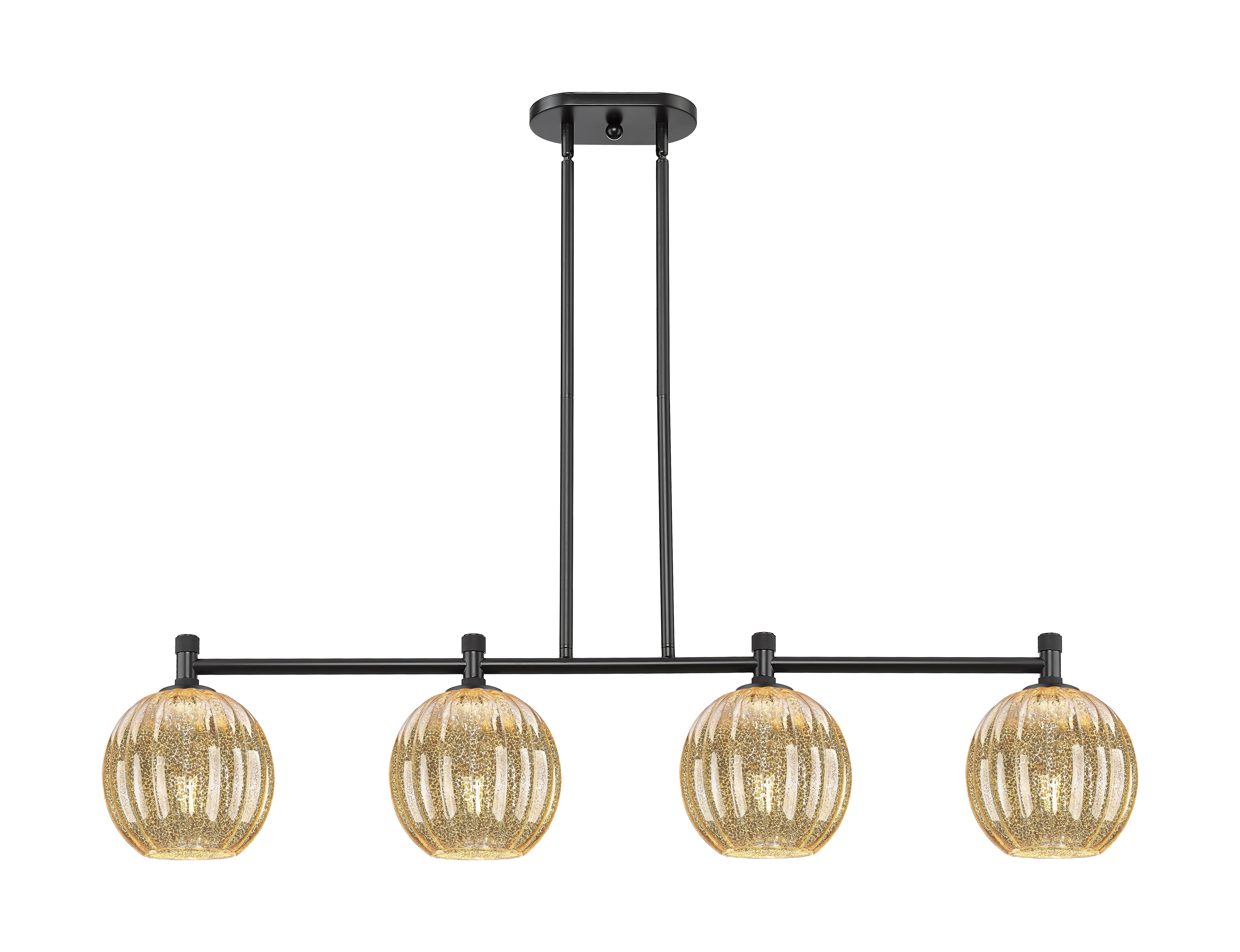 Downtown Urban Island Light Brass Glass Steel