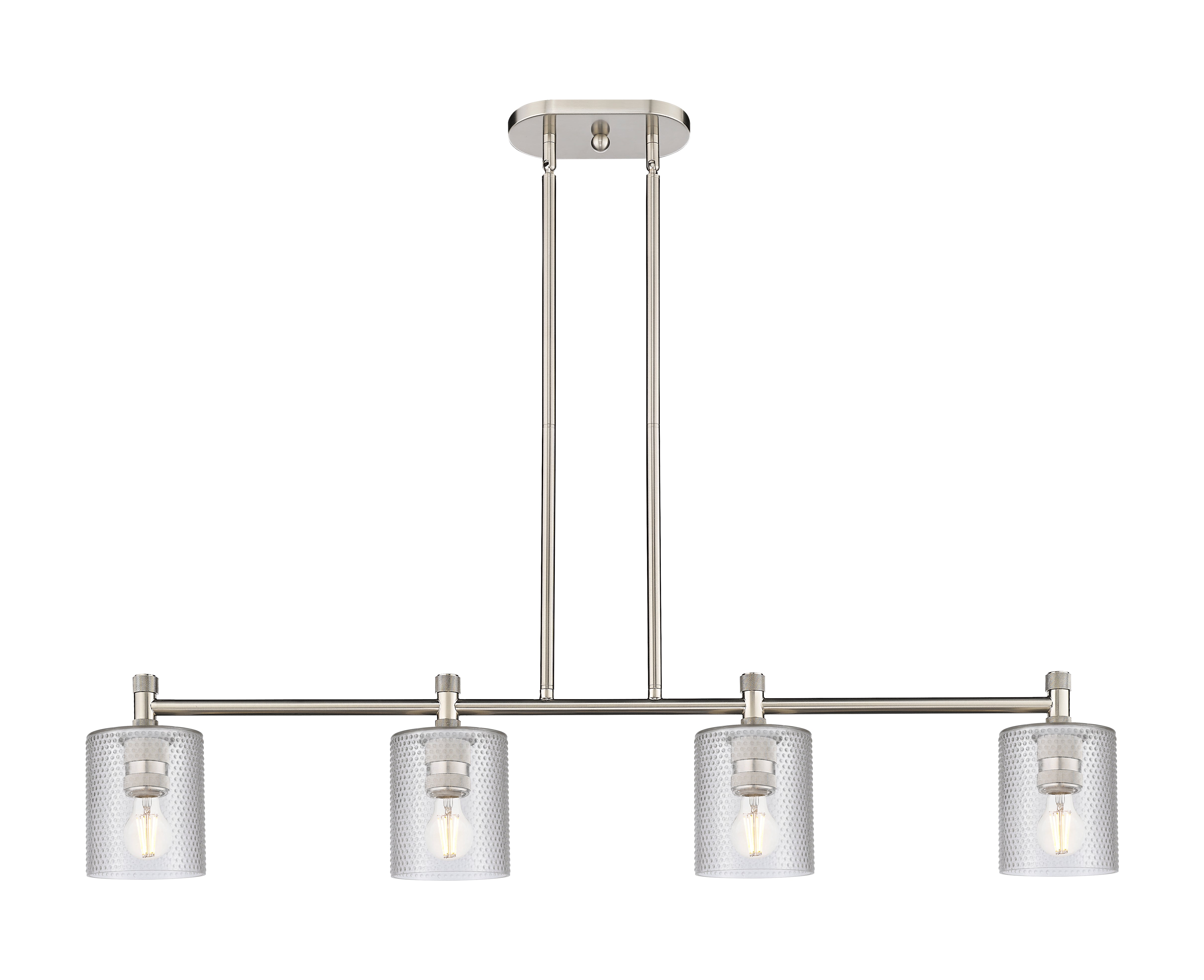 Downtown Urban Island Light Cast Brass Glass