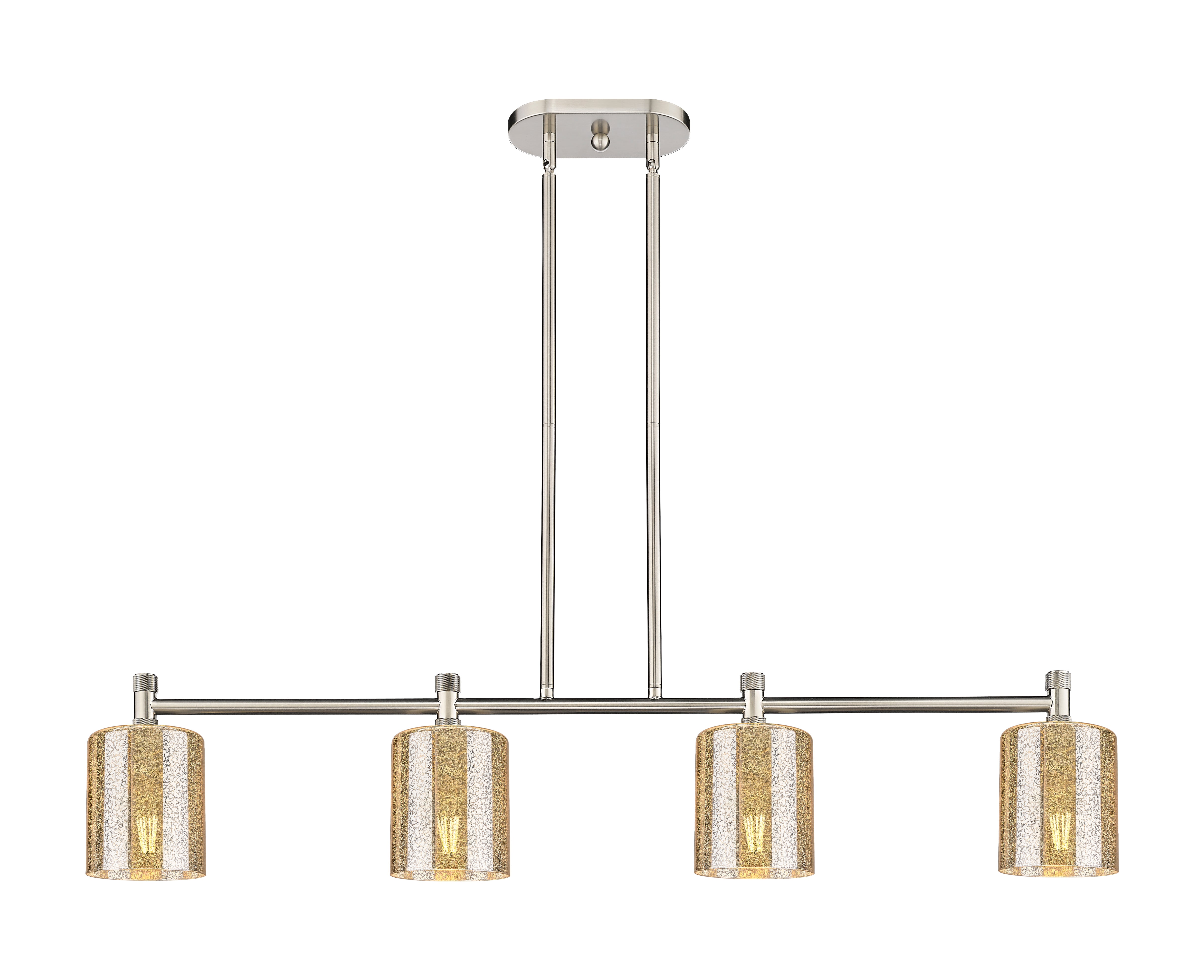 Downtown Urban Island Light Cast Brass Glass