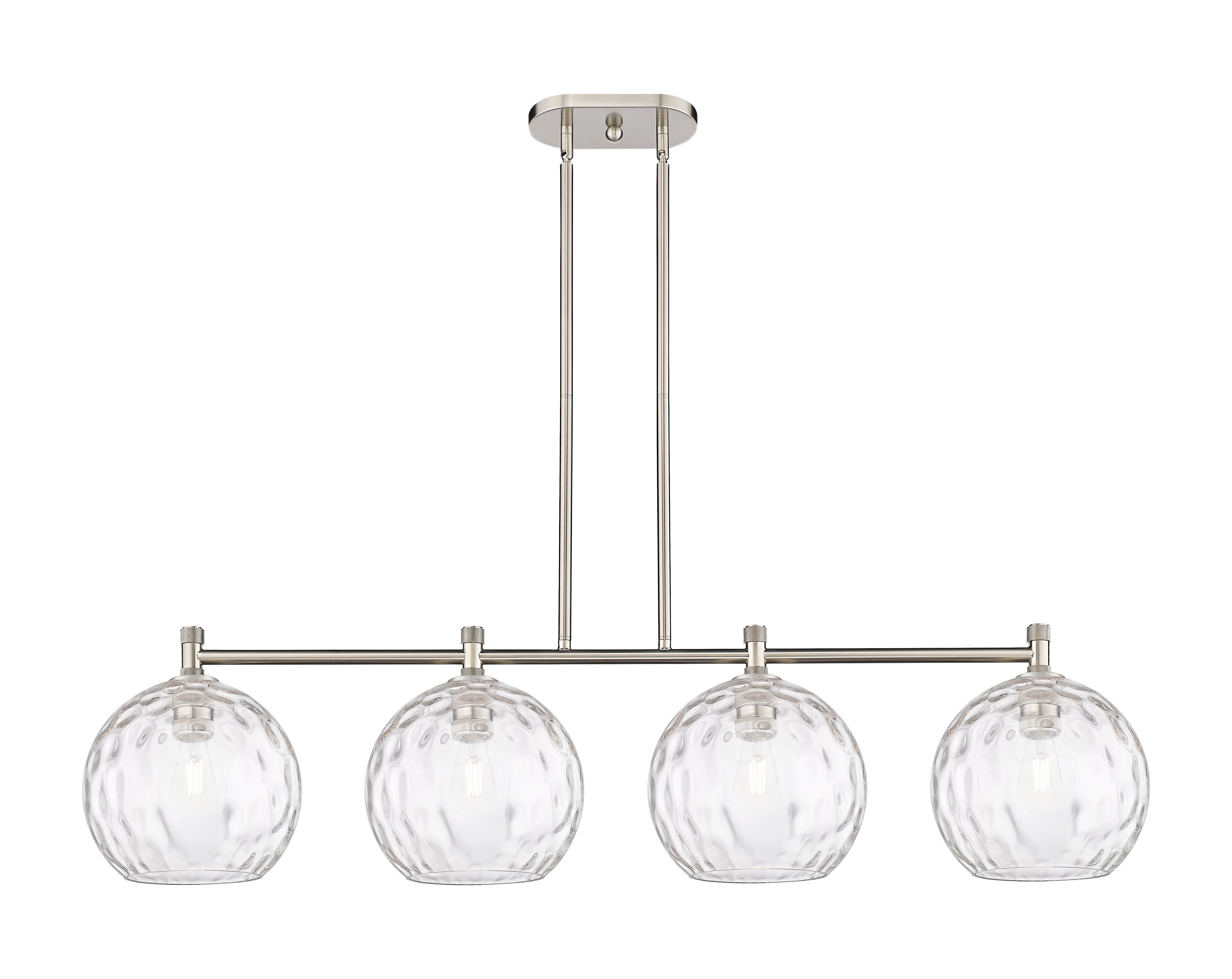 Downtown Urban Island Light Cast Brass Glass