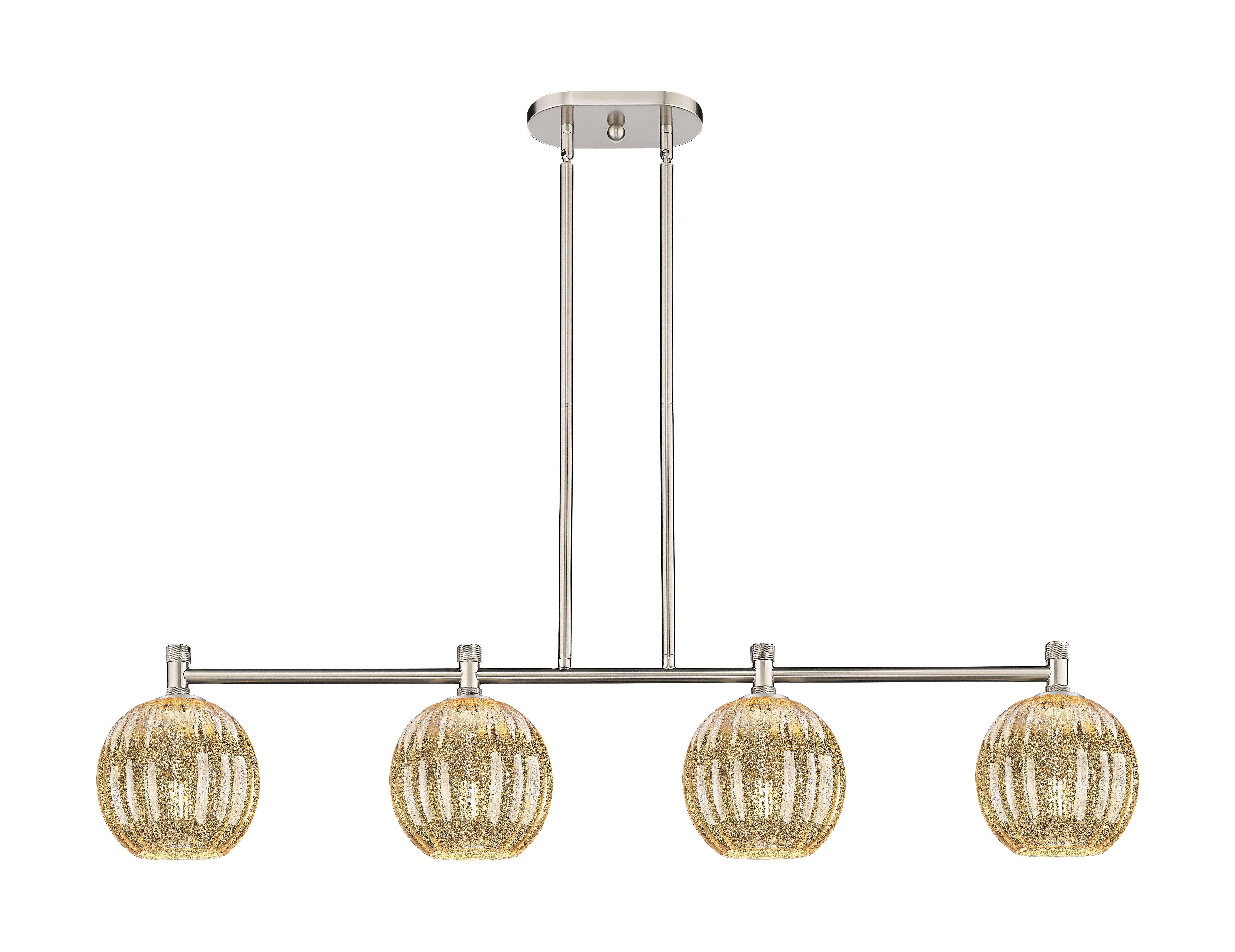 Downtown Urban Island Light Brass Glass Steel