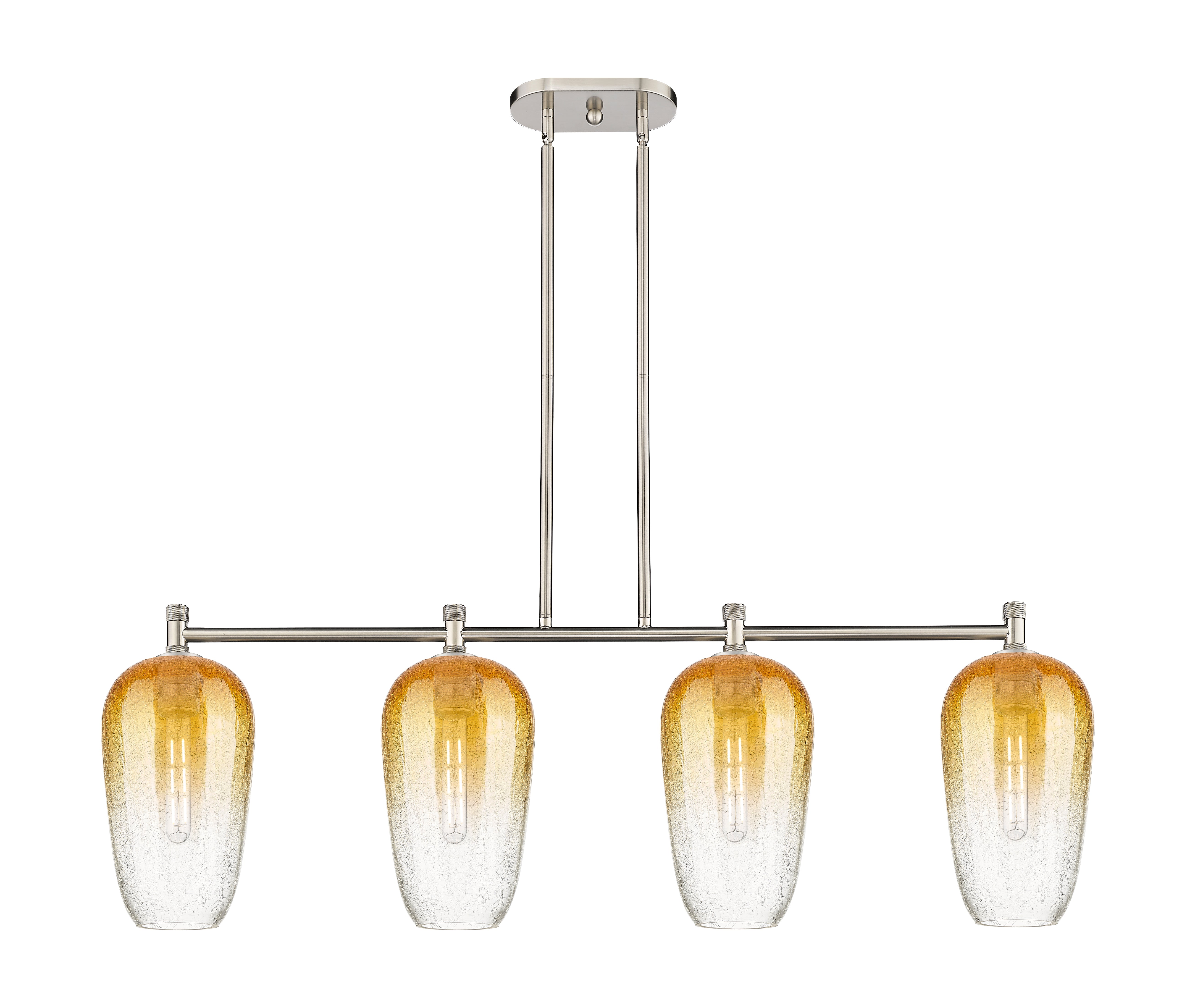Downtown Urban Island Light Glass Steel Brass