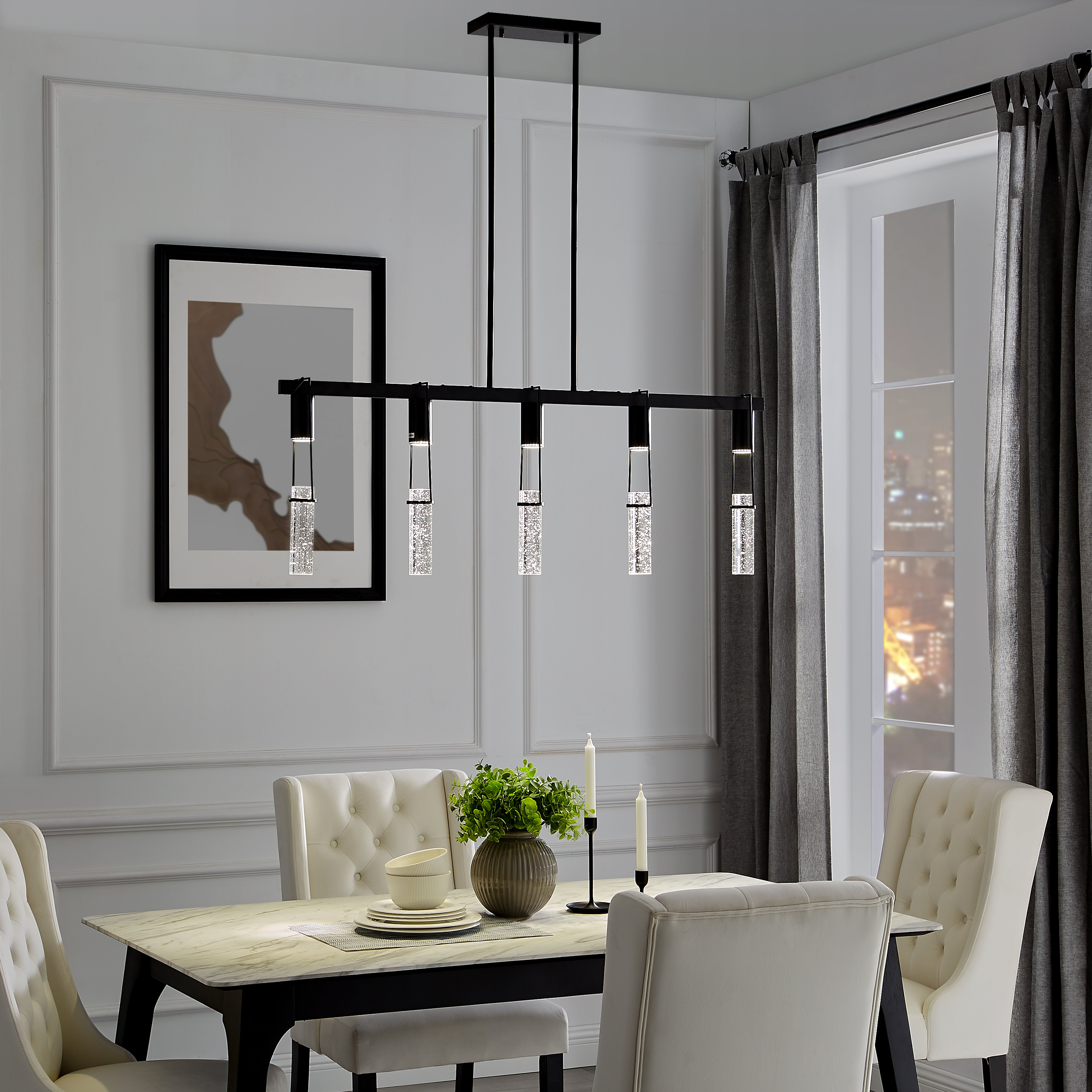 Harmony 5 Light Chandelier | Matte Black