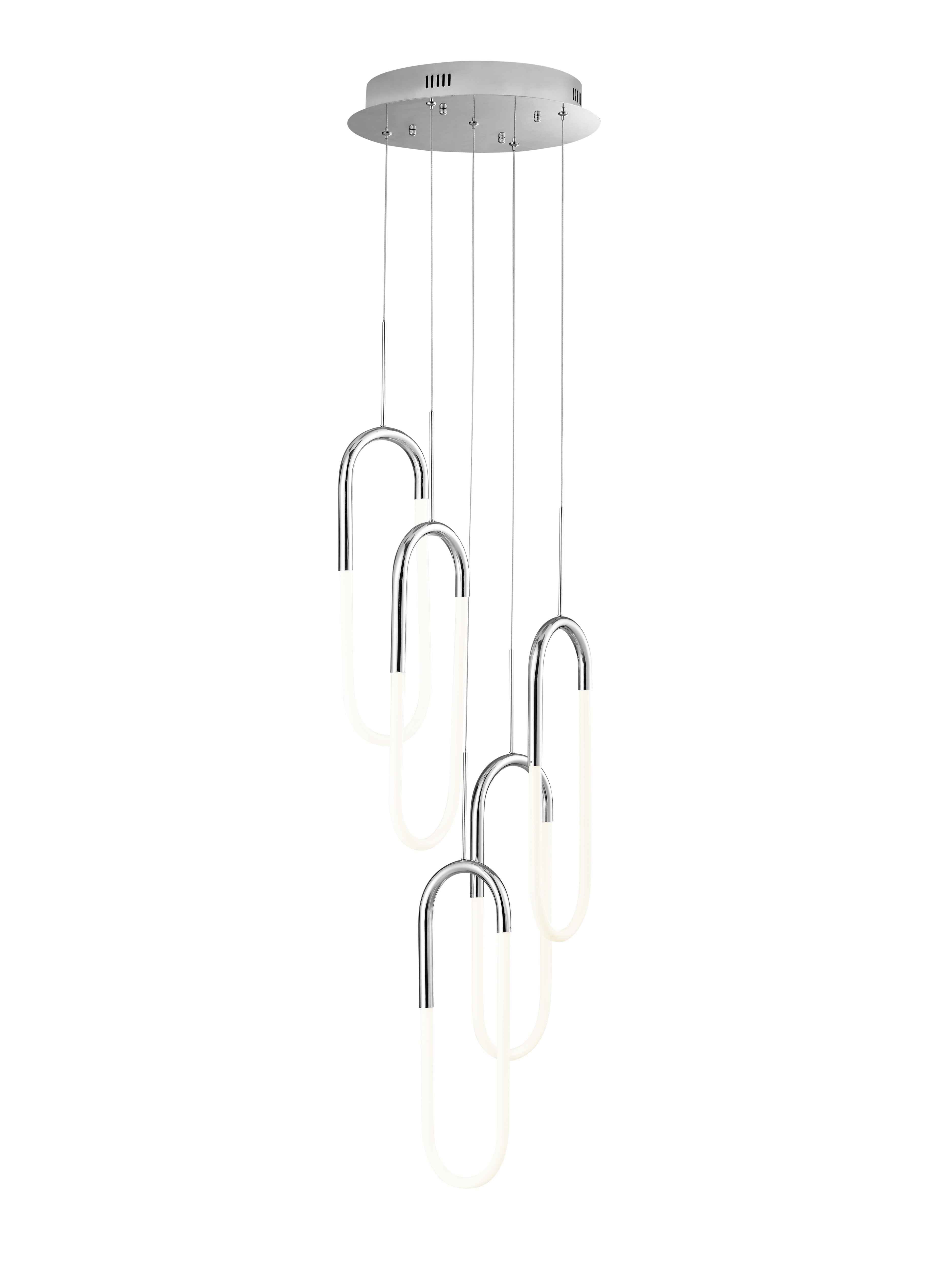 LED Five Clips Chandelier | Chrome