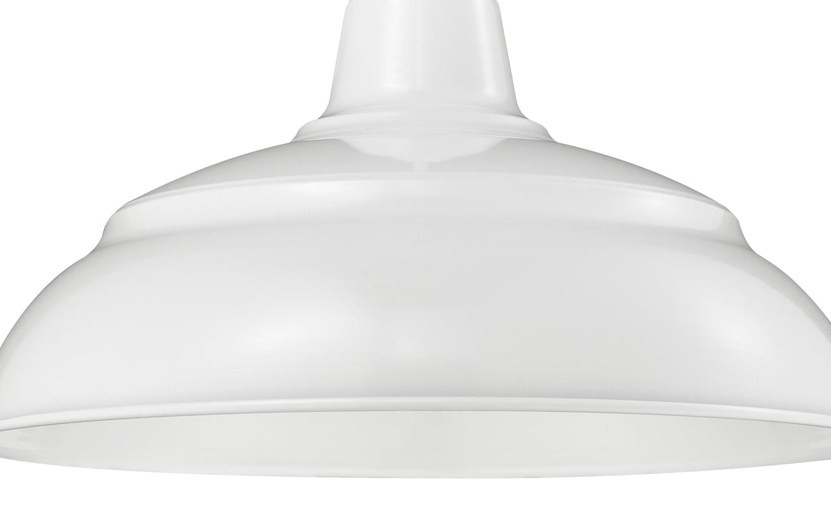 14'' White Metal R Series Warehouse Shade