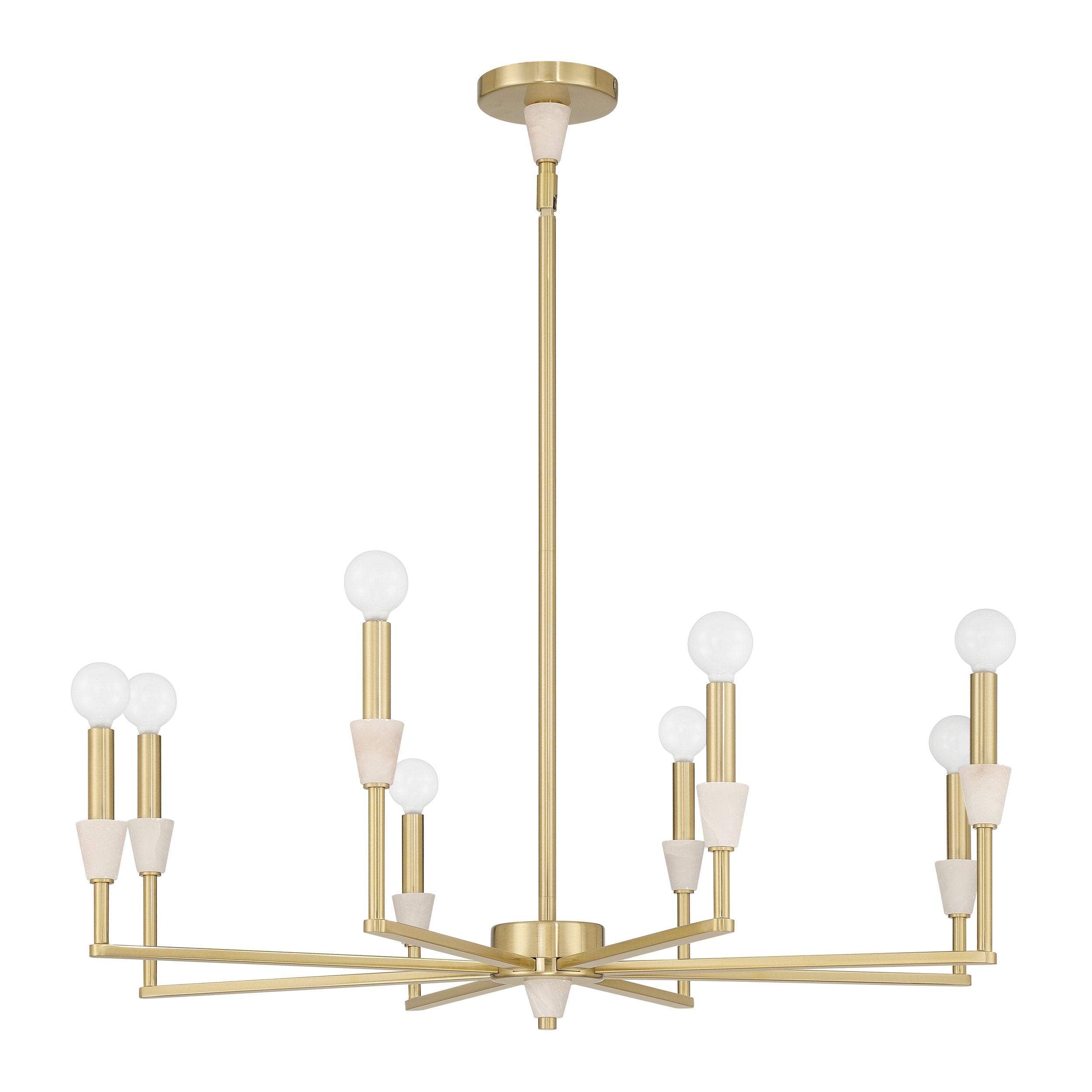 Montclair 32-inch 8-light Brushed Gold and Natural Alabaster Chandelier