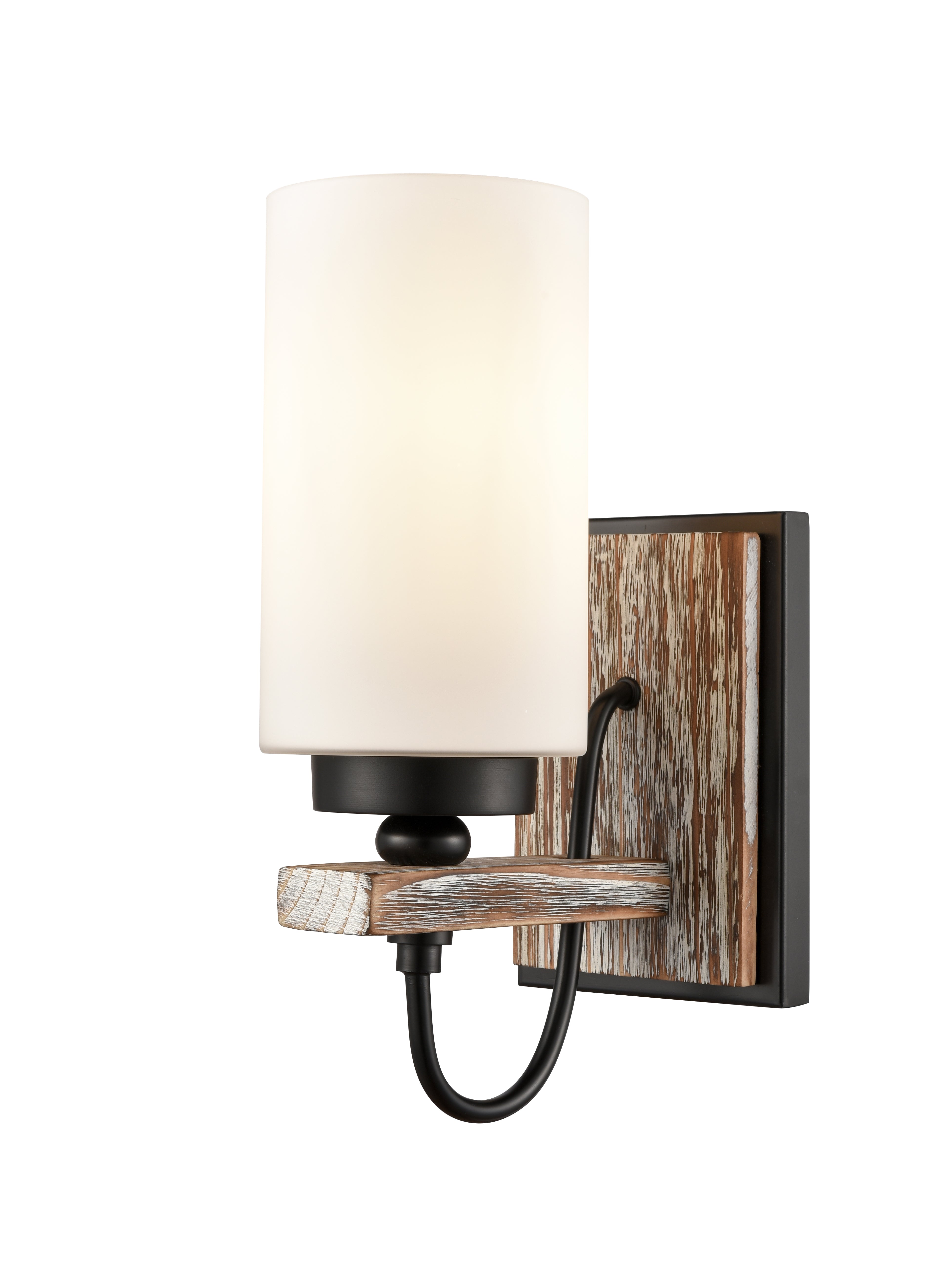 Downtown Urban Sconce Glass Wood Steel