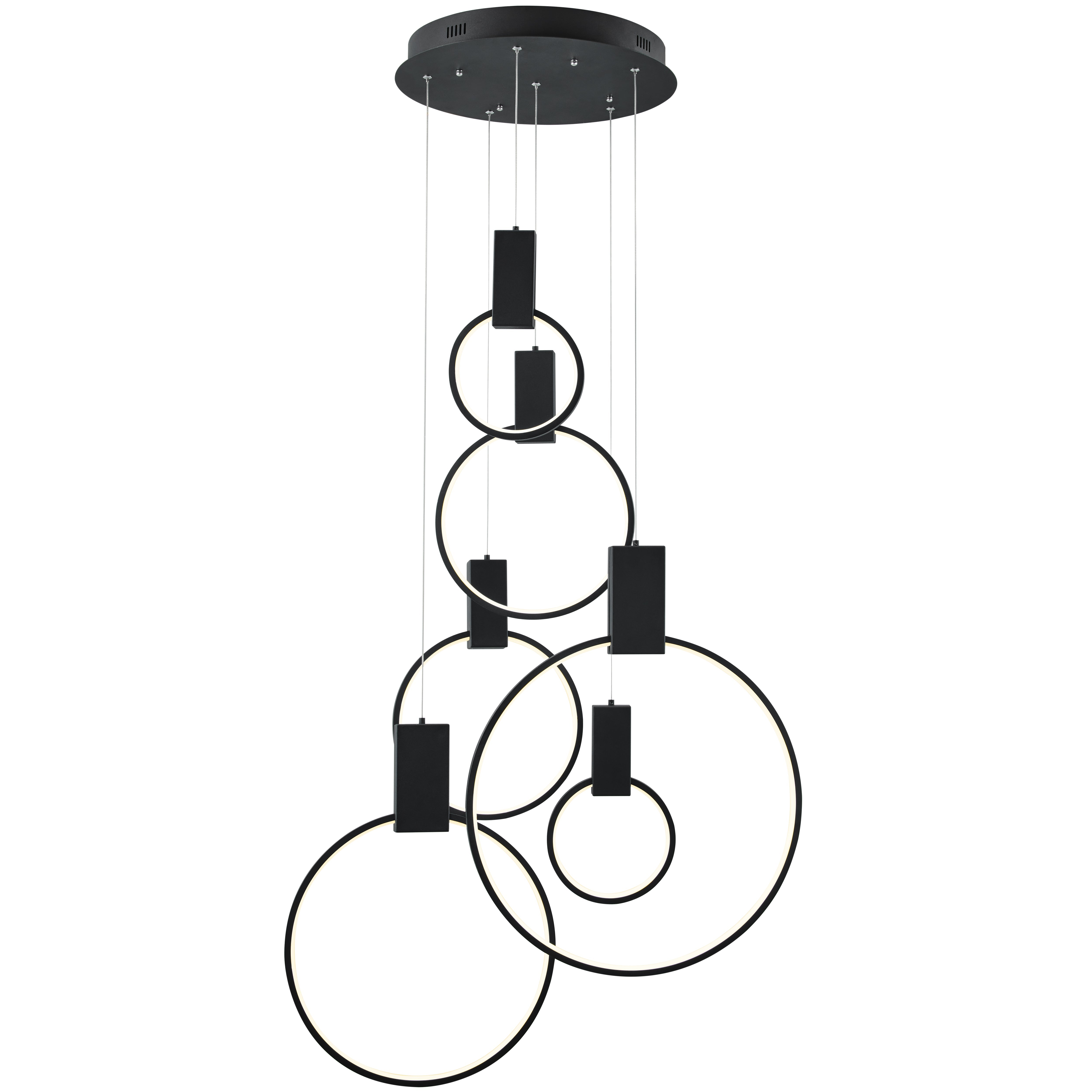 Hong Kong LED Circular Chandelier| Matte Black