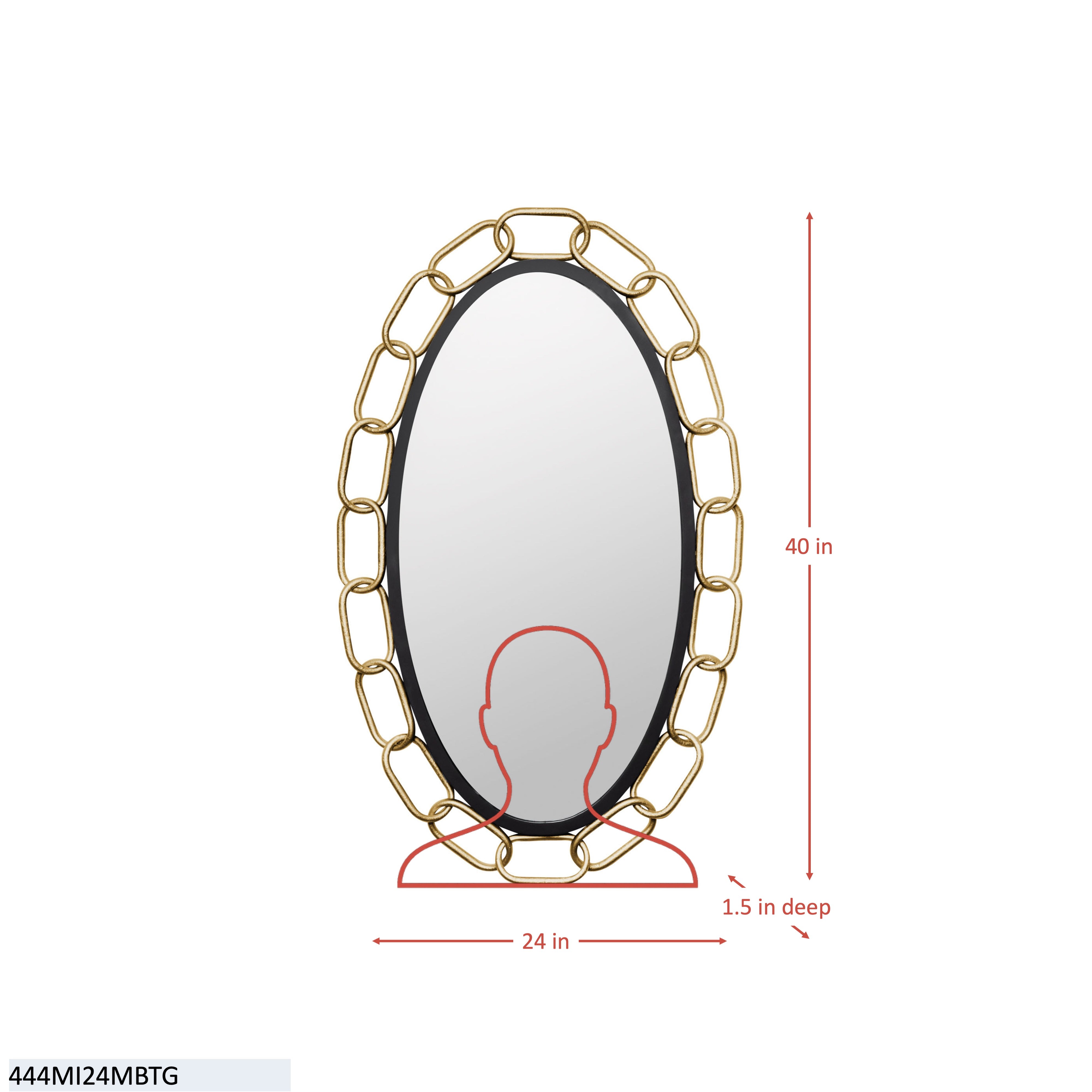 Chains of Love 24x40 Oval Wall Mirror