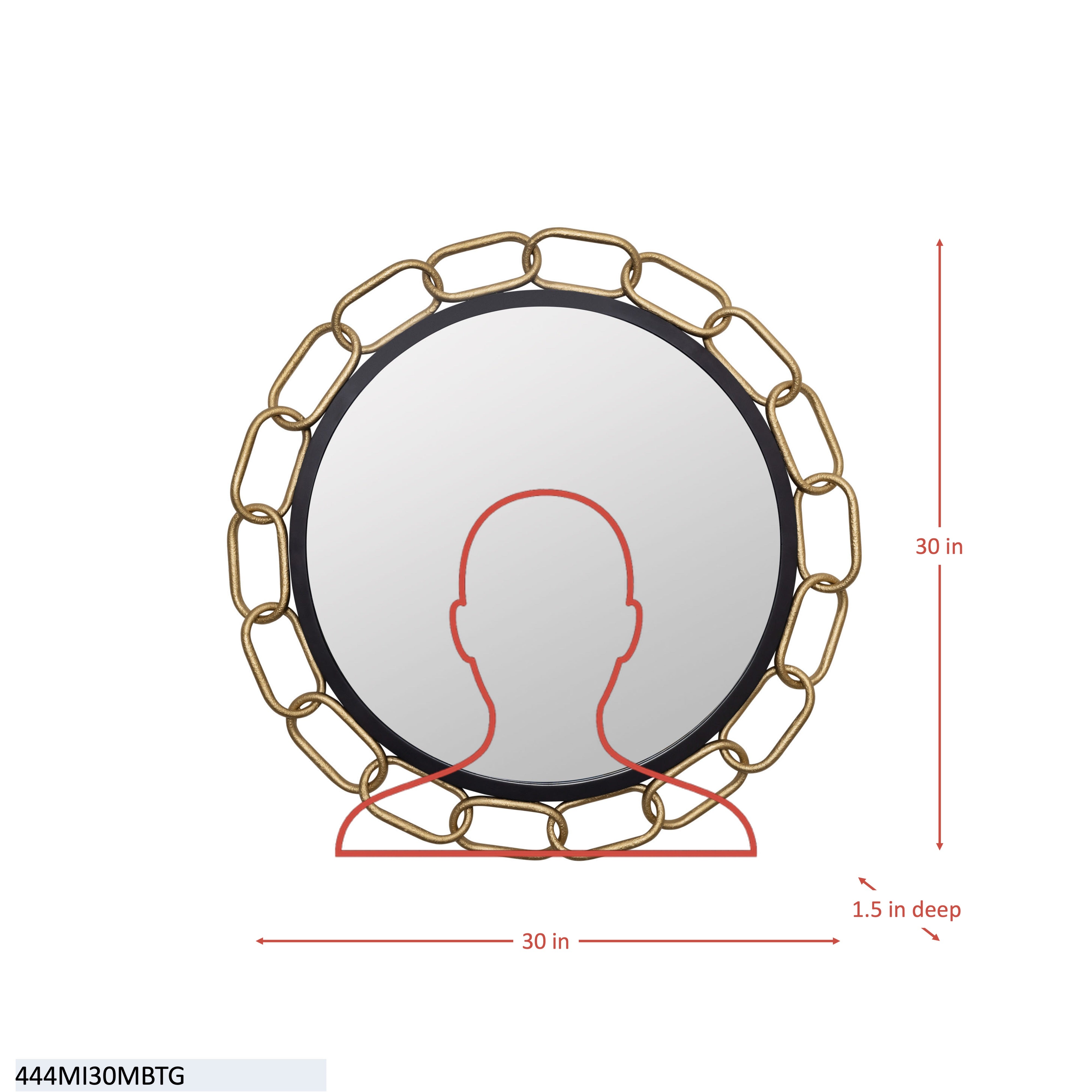 Chains of Love 30-in Round Wall Mirror