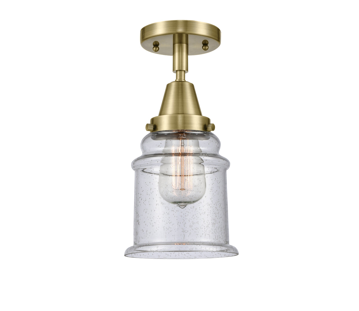 Canton 6-Inch 1-Light Semi-Flush Mount with LED Bulb 10-Inch High 7.125-Inch Shade Height