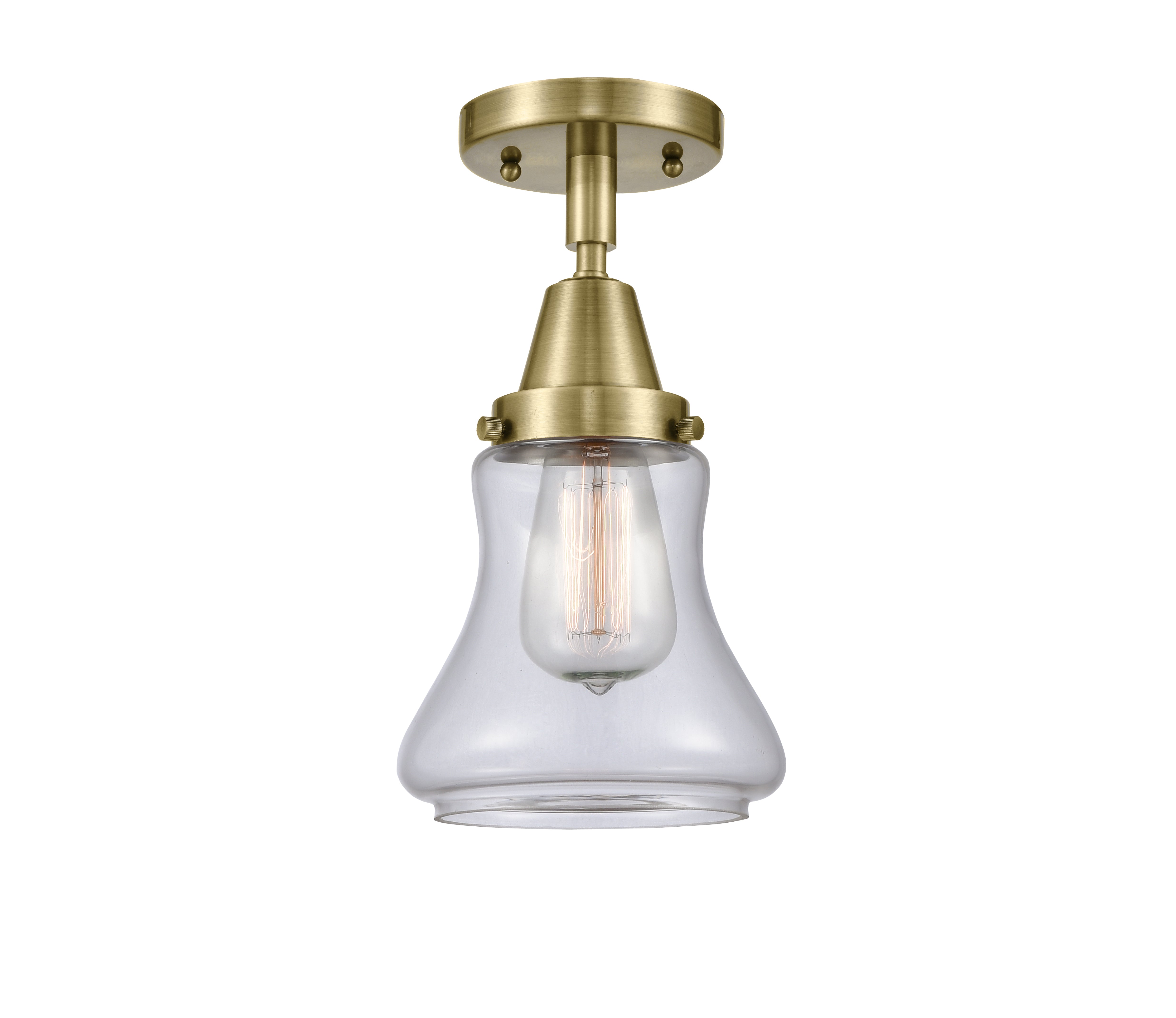Caden Semi-Flush Mount Seedy Glass Nickel