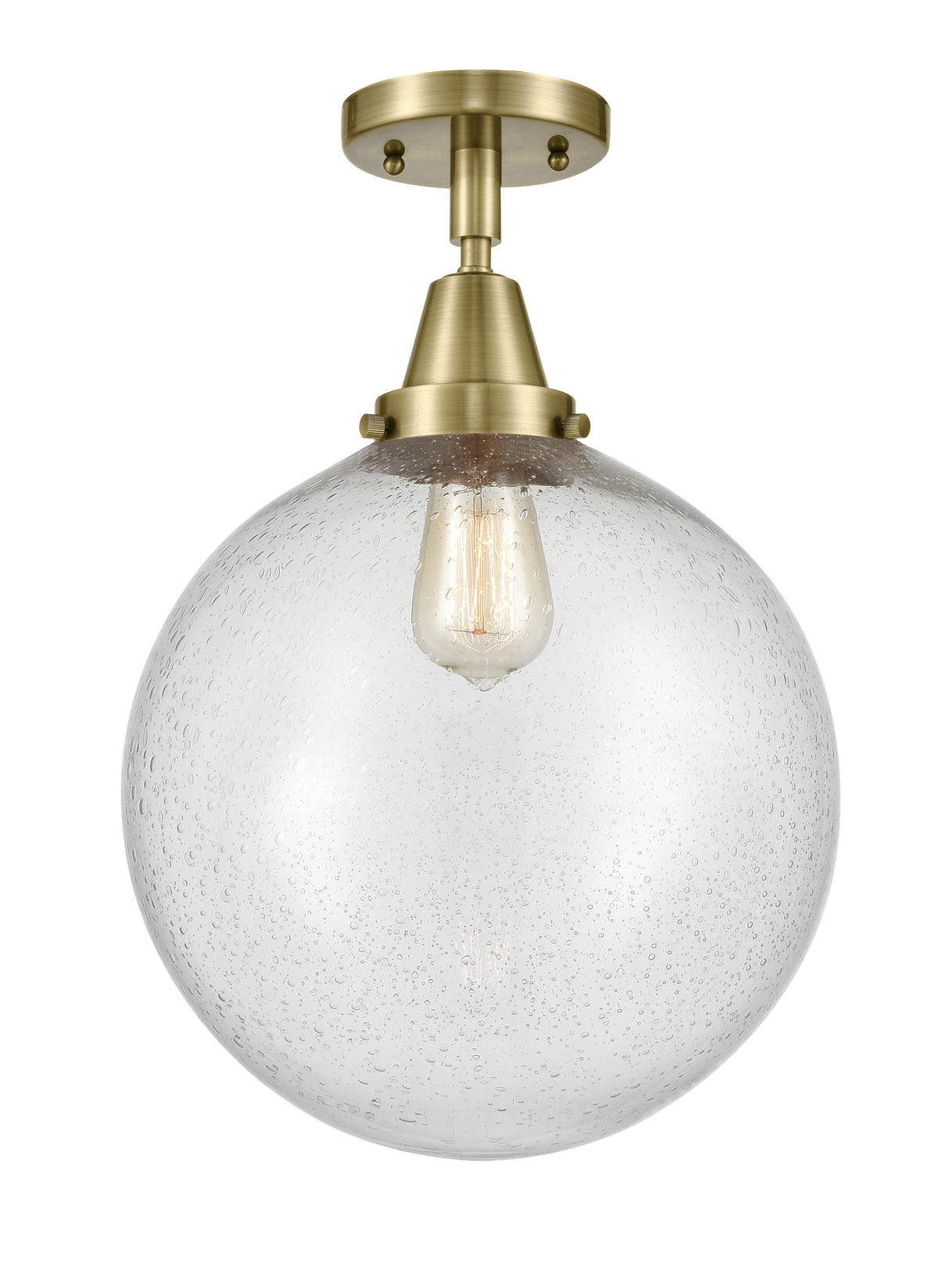 Beacon 12-Inch 1-Light Semi-Flush Mount Globe Shade 14.5-Inch High