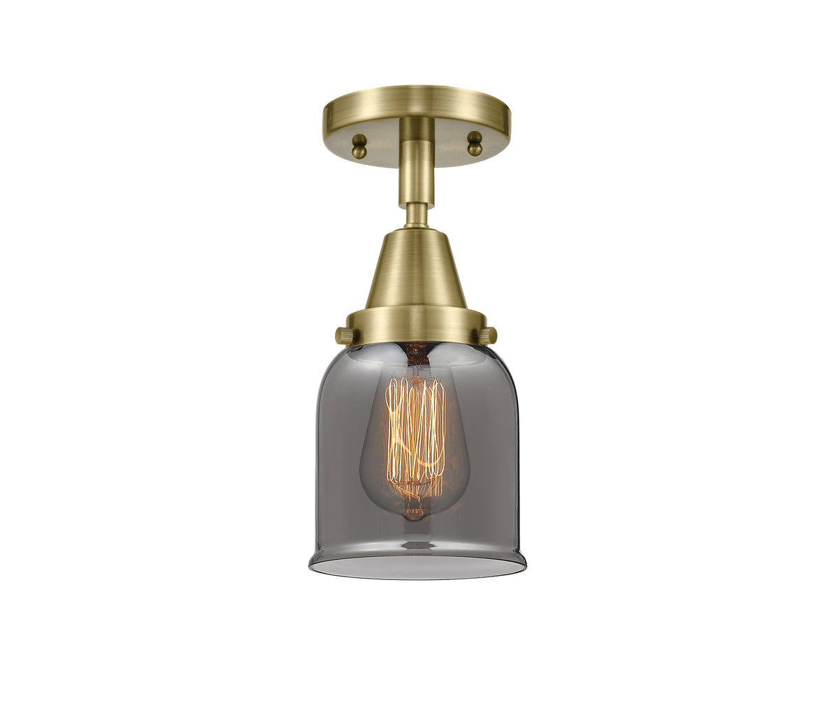 Bell 5-Inch 1-Light Semi-Flush Mount with LED Bulb 10-Inch High Dimmable