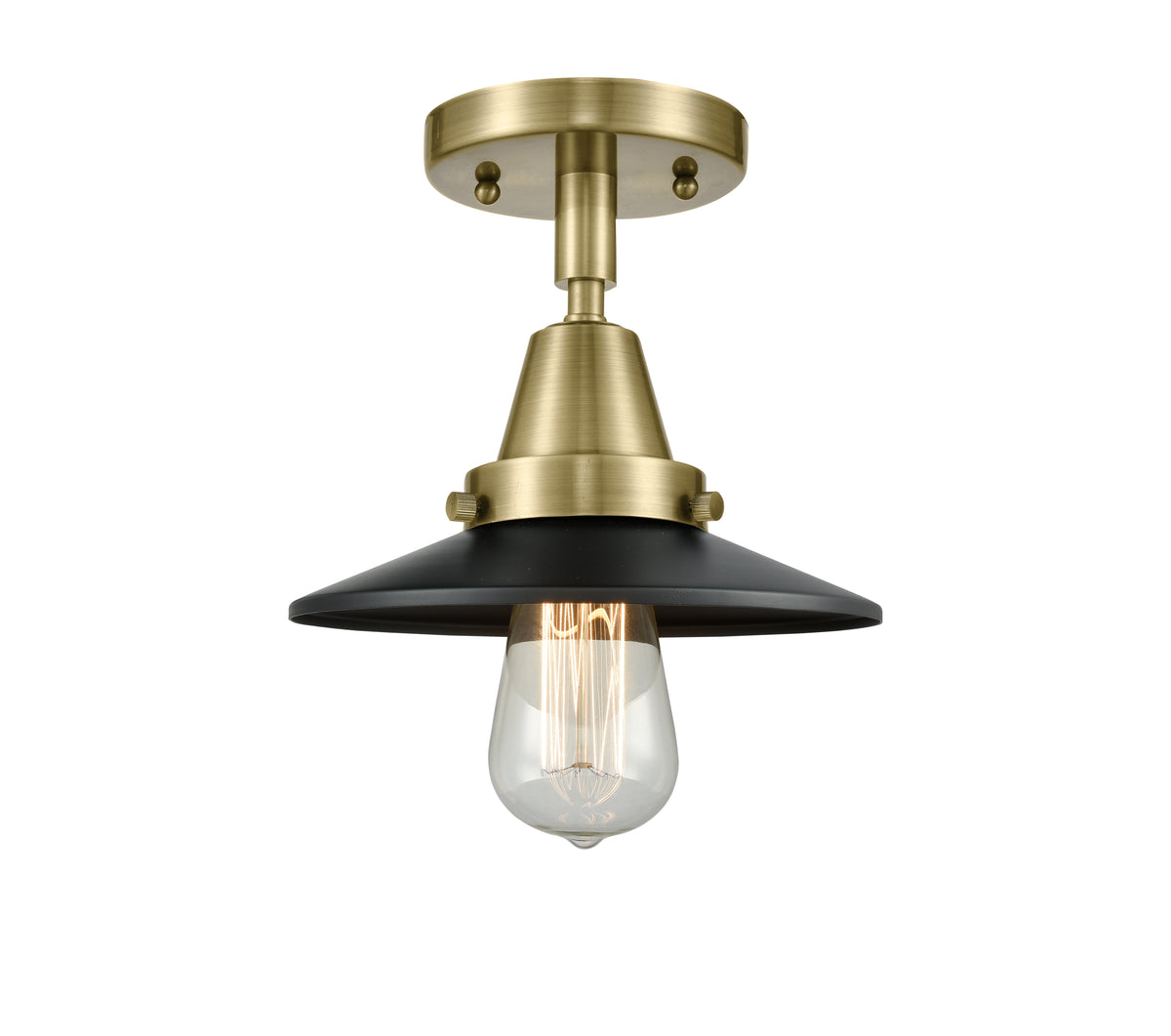 Railroad 8-Inch 1-Light Semi-Flush Mount 7-Inch High