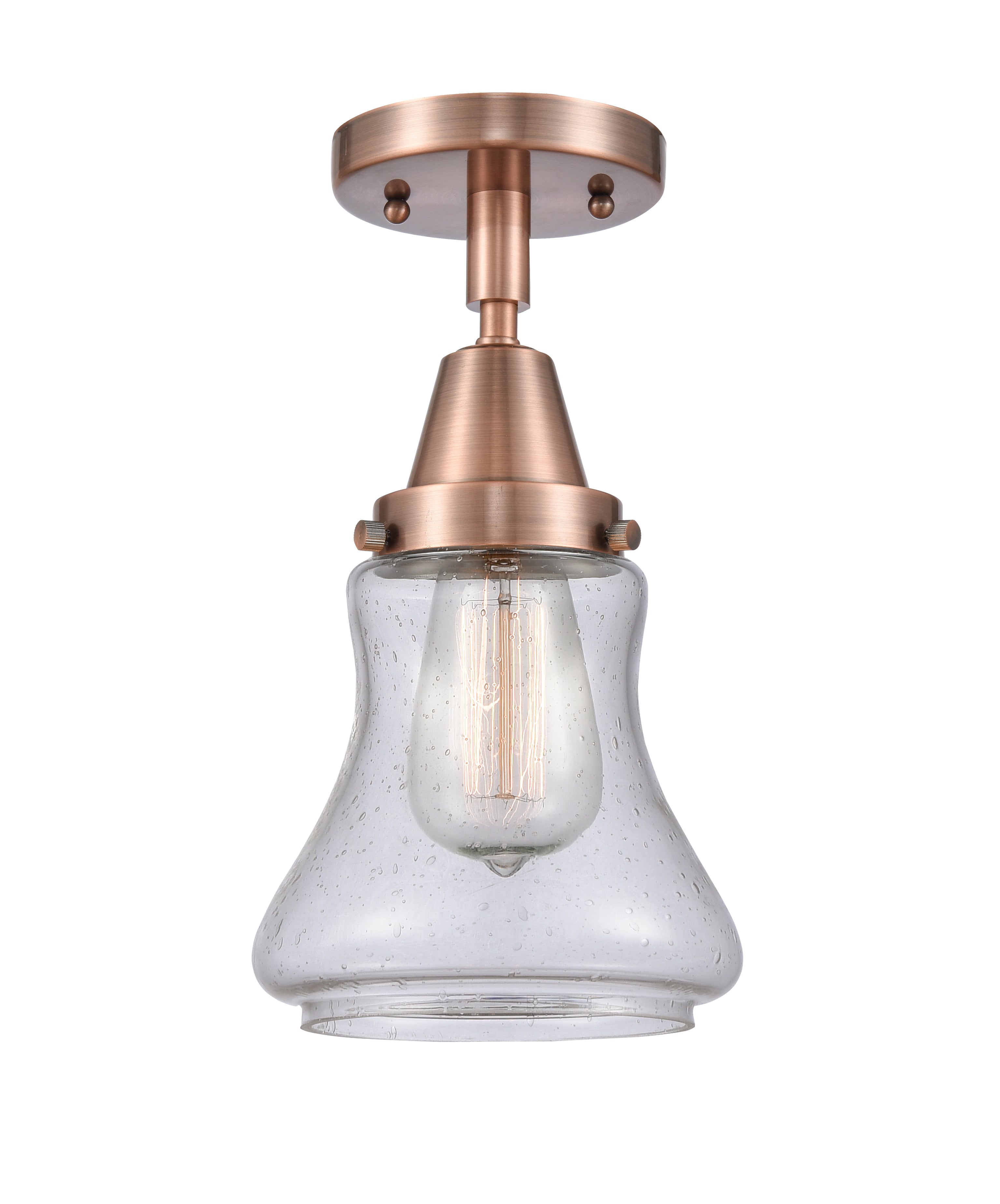 Caden Semi-Flush Mount Seedy Glass Nickel