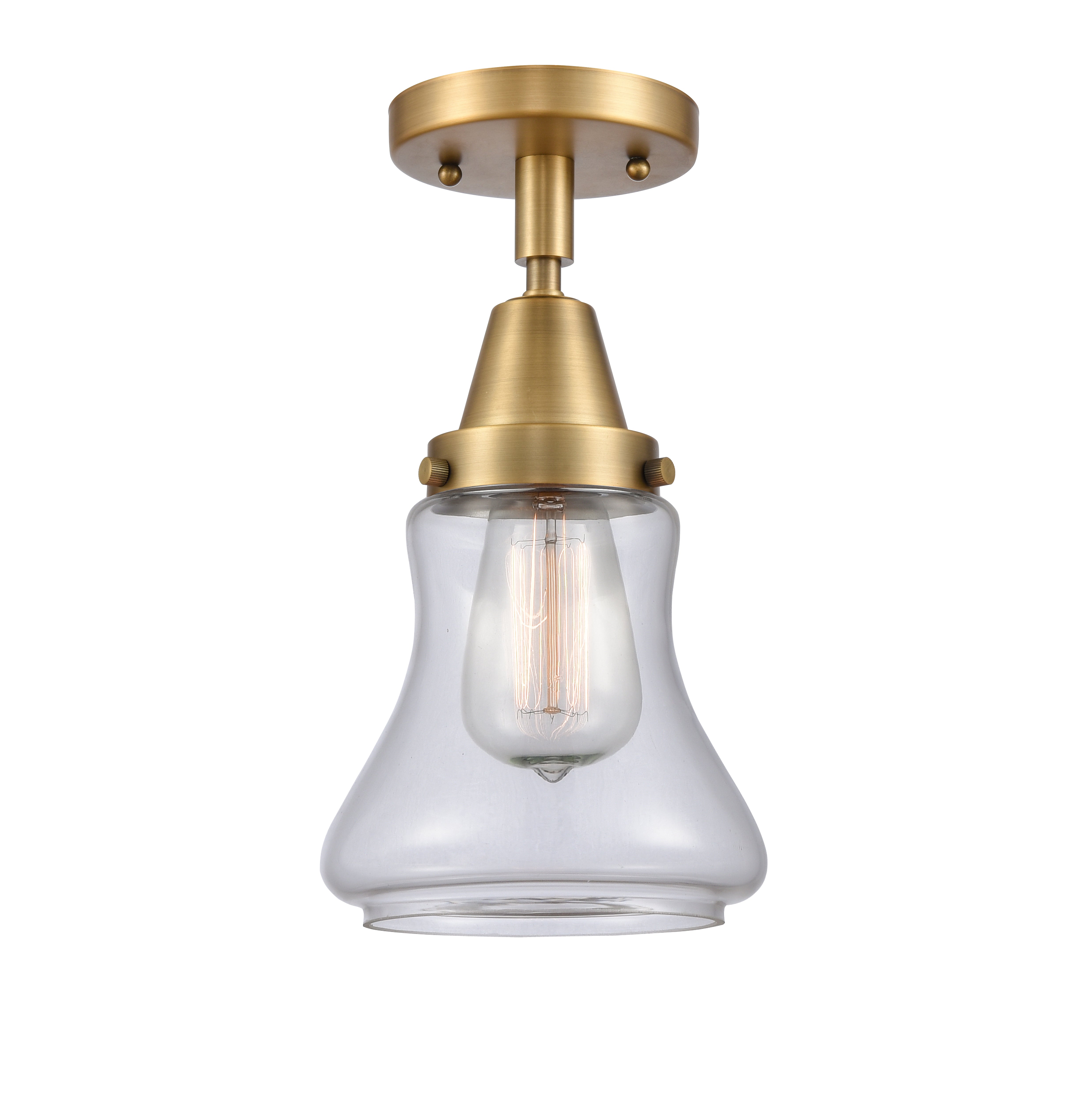 Caden Semi-Flush Mount Seedy Glass Nickel